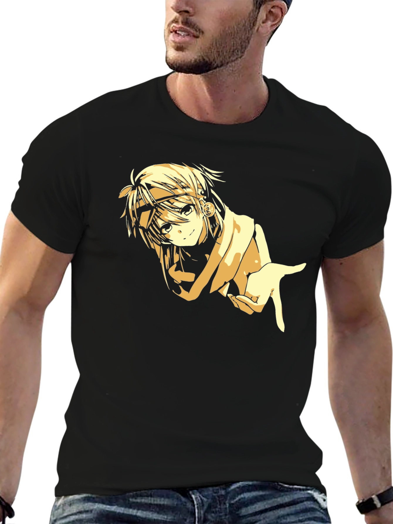 Anime Girl Graphic Black Tee