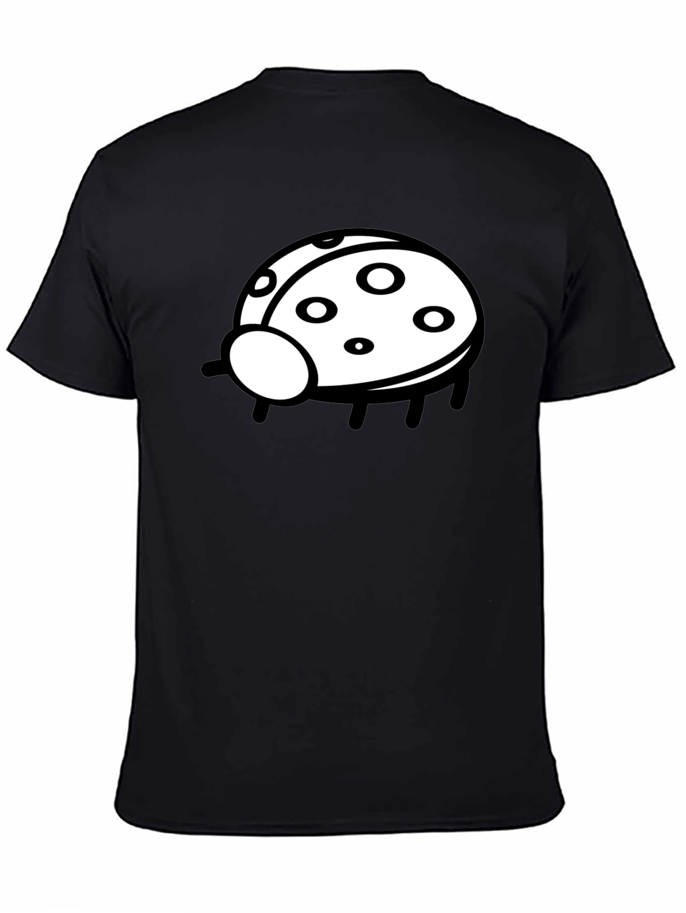 Black T-Shirt with Ladybug Graphic