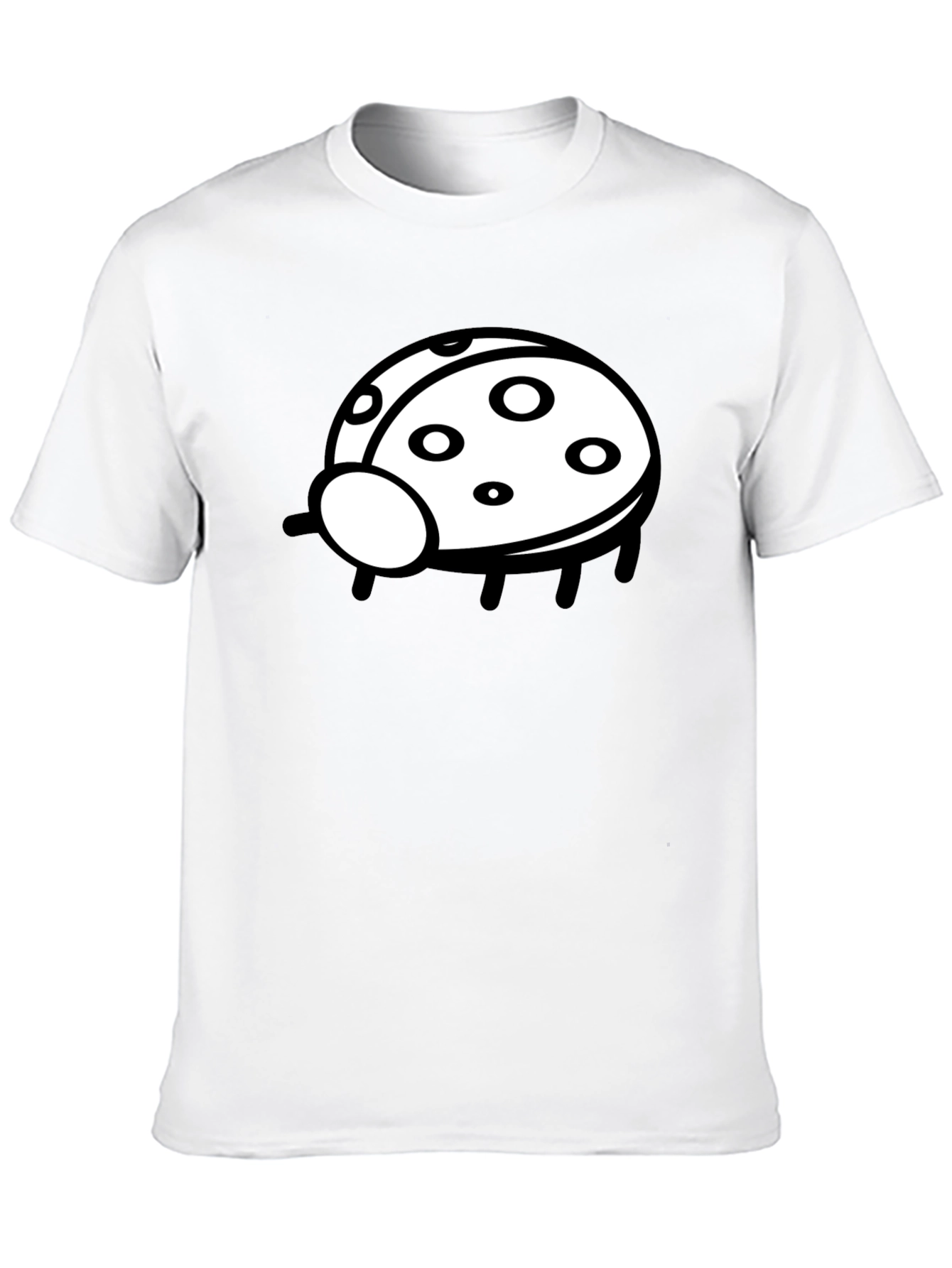 Black T-Shirt with Ladybug Graphic