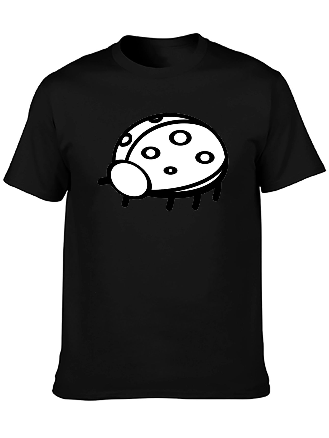 Black T-Shirt with Ladybug Graphic