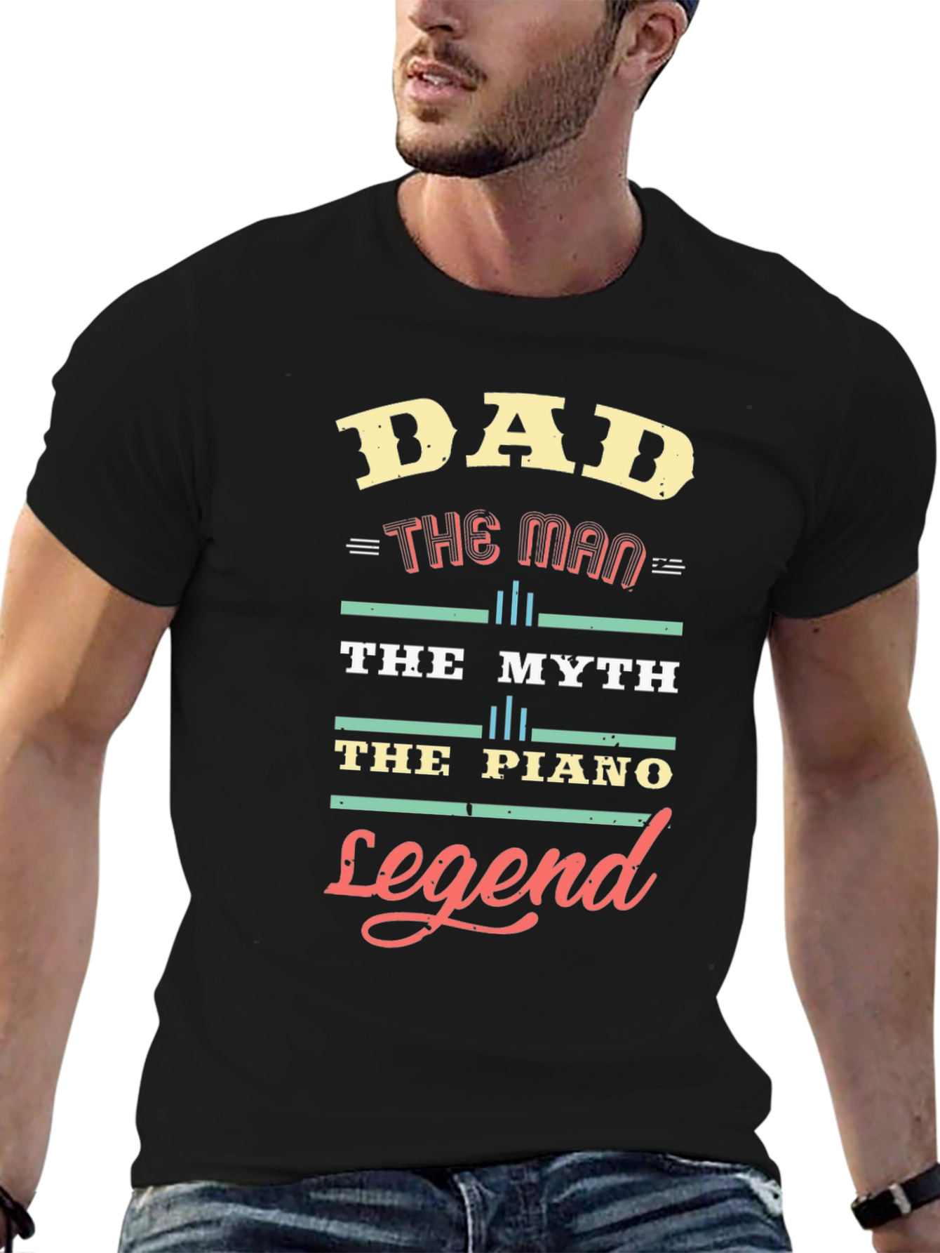 Dad The Man The Myth Piano Legend T-Shirt