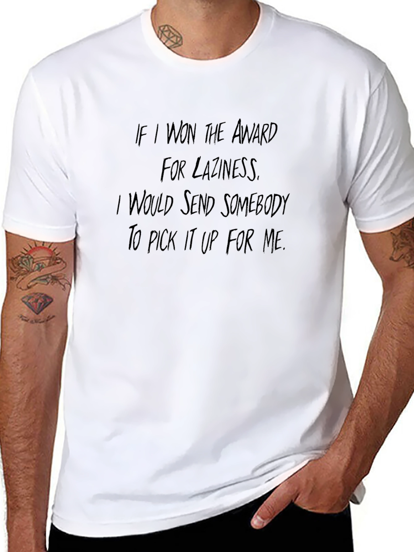 Funny Lazy Award T-Shirt - Black