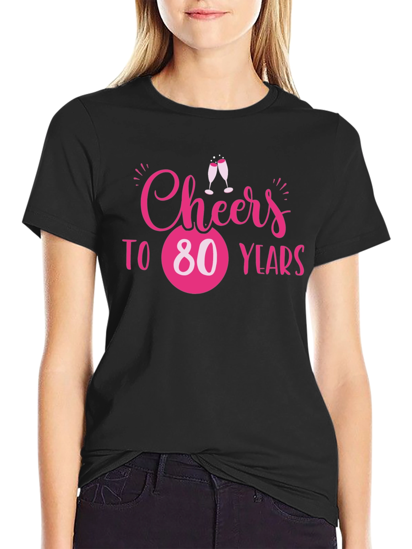 Cheers to 80 Years T-Shirt - Birthday Celebration