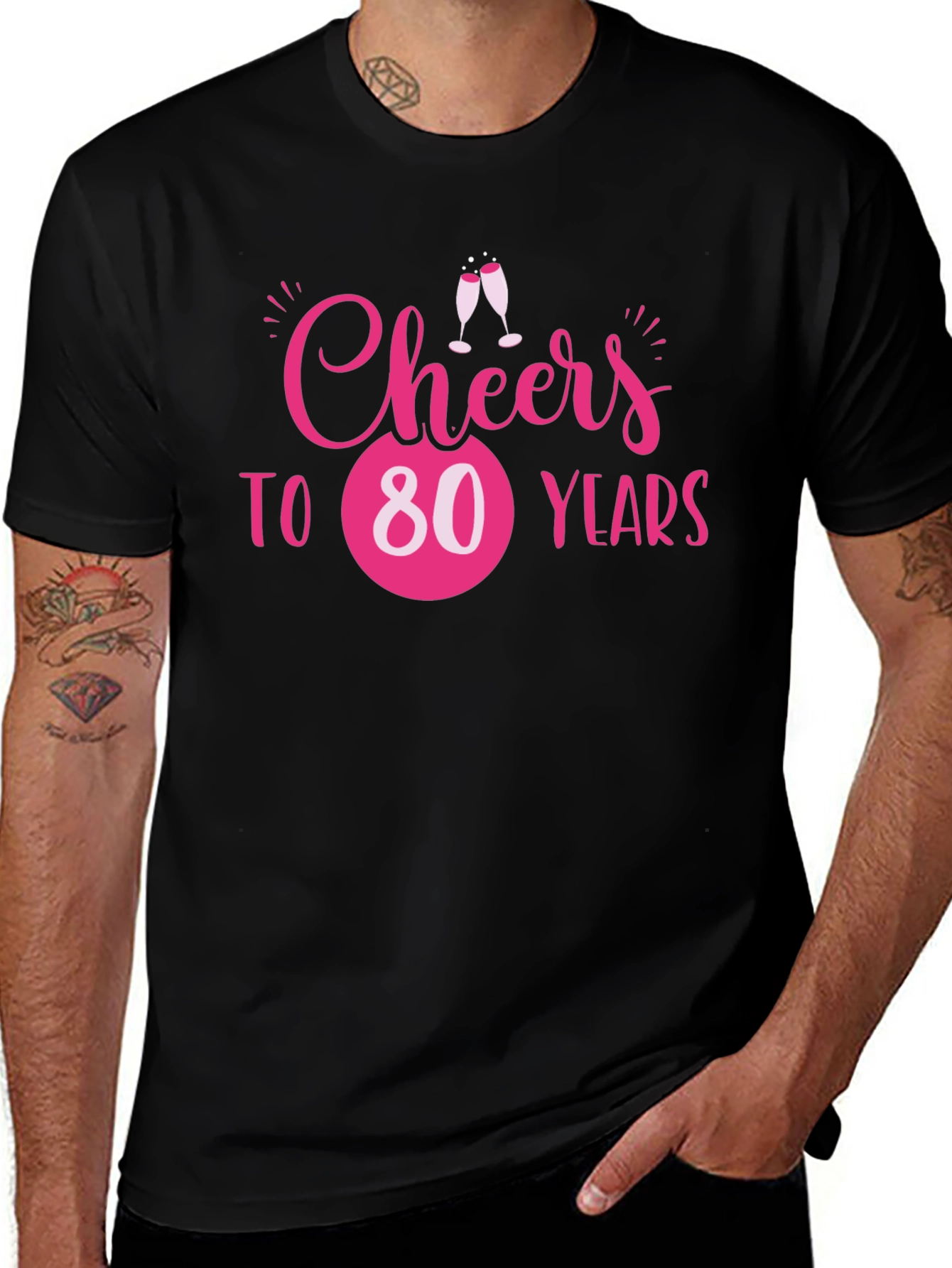 Cheers to 80 Years T-Shirt - Birthday Celebration