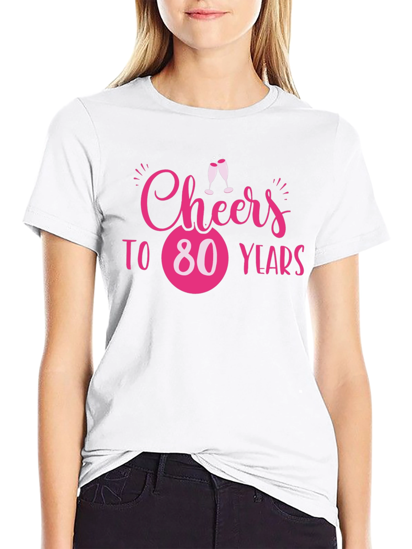 Cheers to 80 Years T-Shirt - Birthday Celebration
