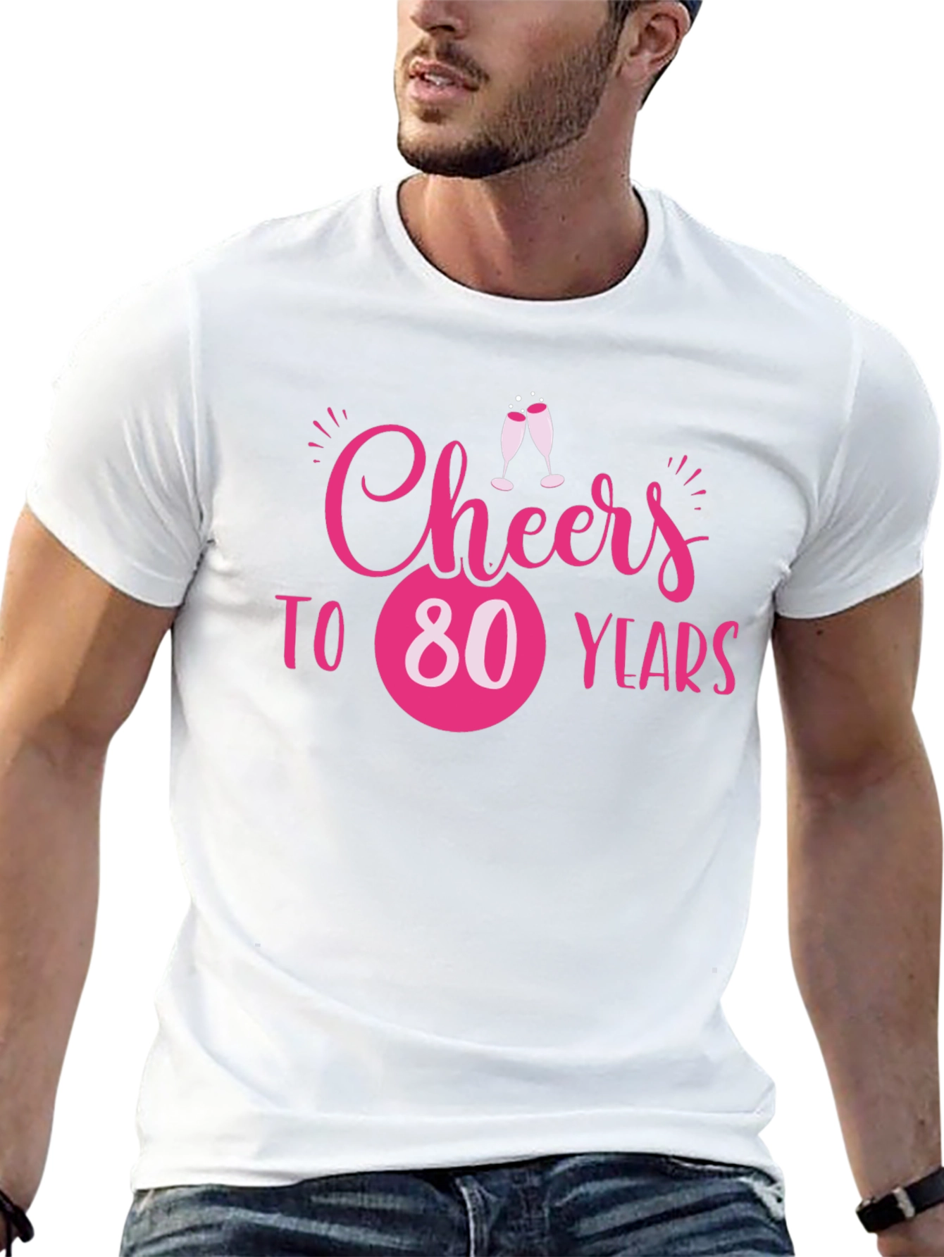 Cheers to 80 Years T-Shirt - Birthday Celebration
