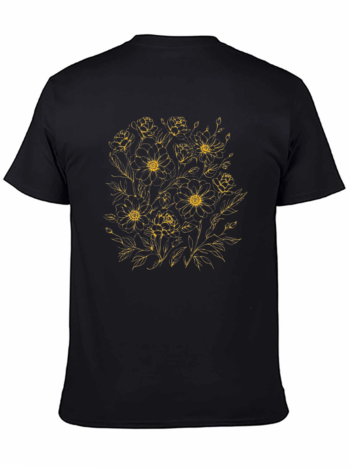 Floral Print Black T-Shirt - Stylish Casual Wear