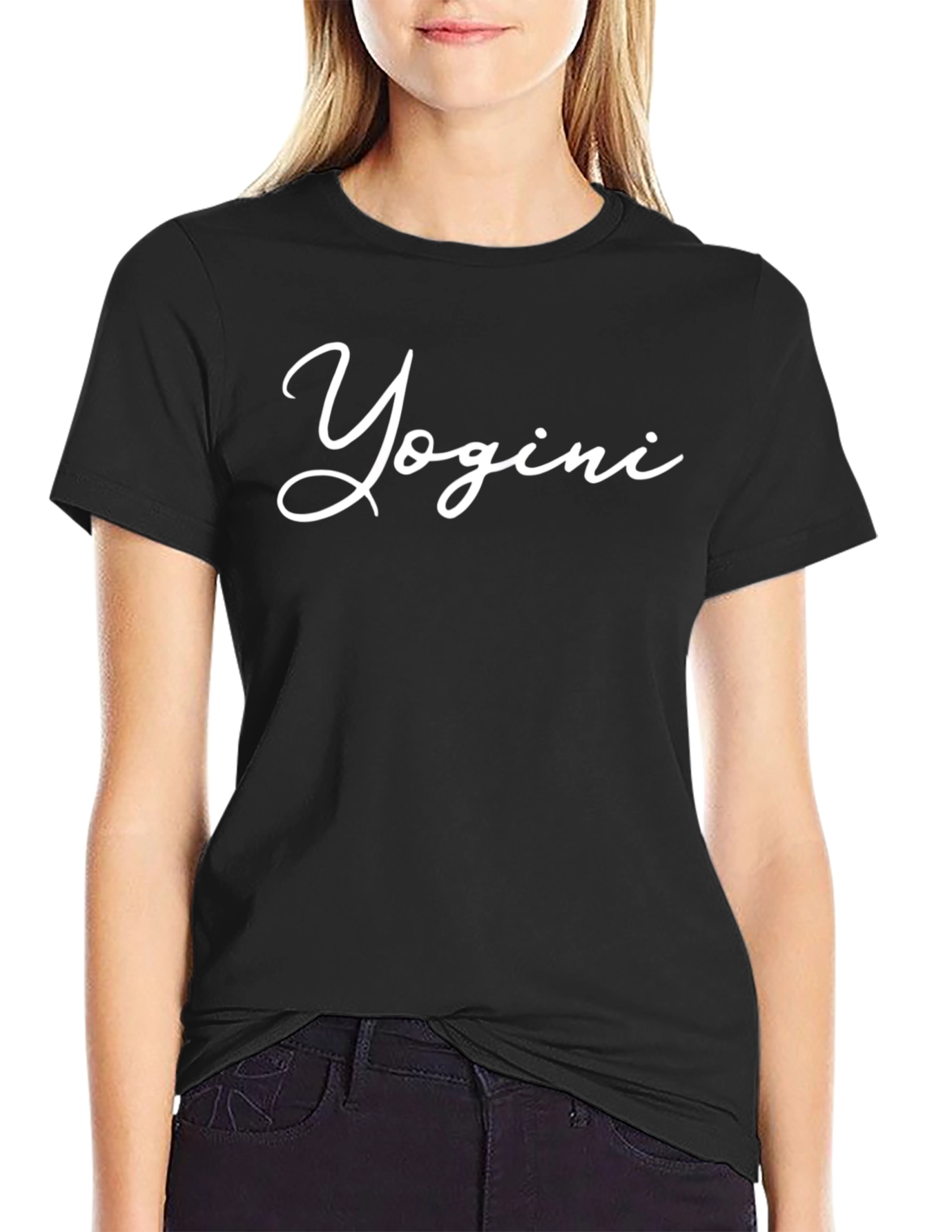 Yogini Script Black T-Shirt - Unisex Yoga Apparel