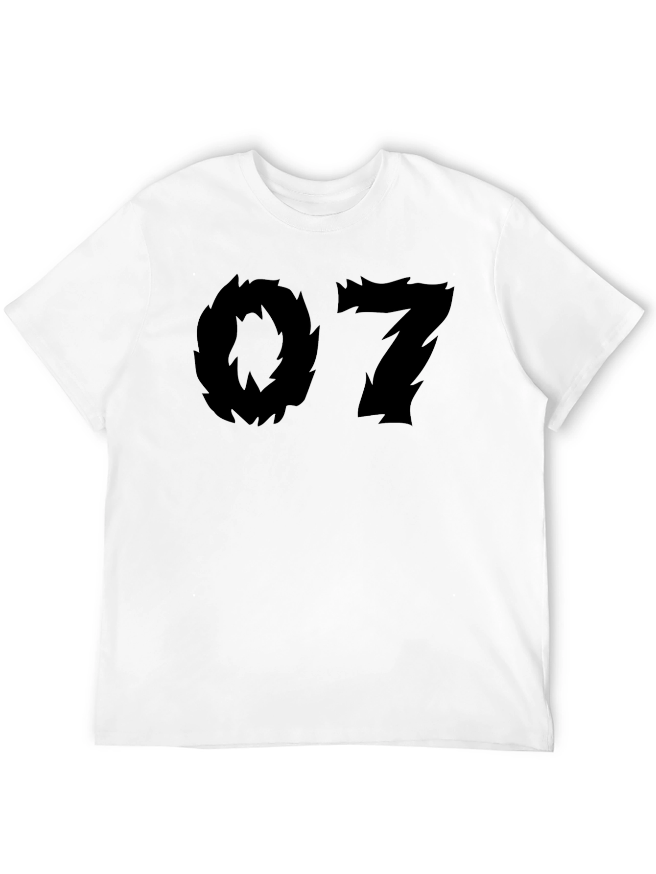 Edgy Number Tee - Black Cotton Graphic T-Shirt