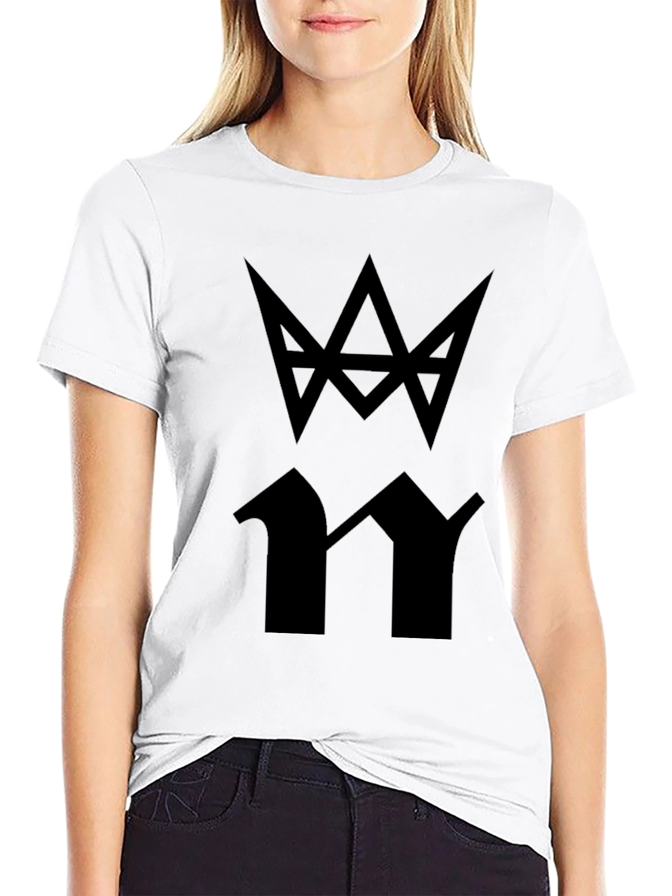 Black T-Shirt with Abstract Graphic