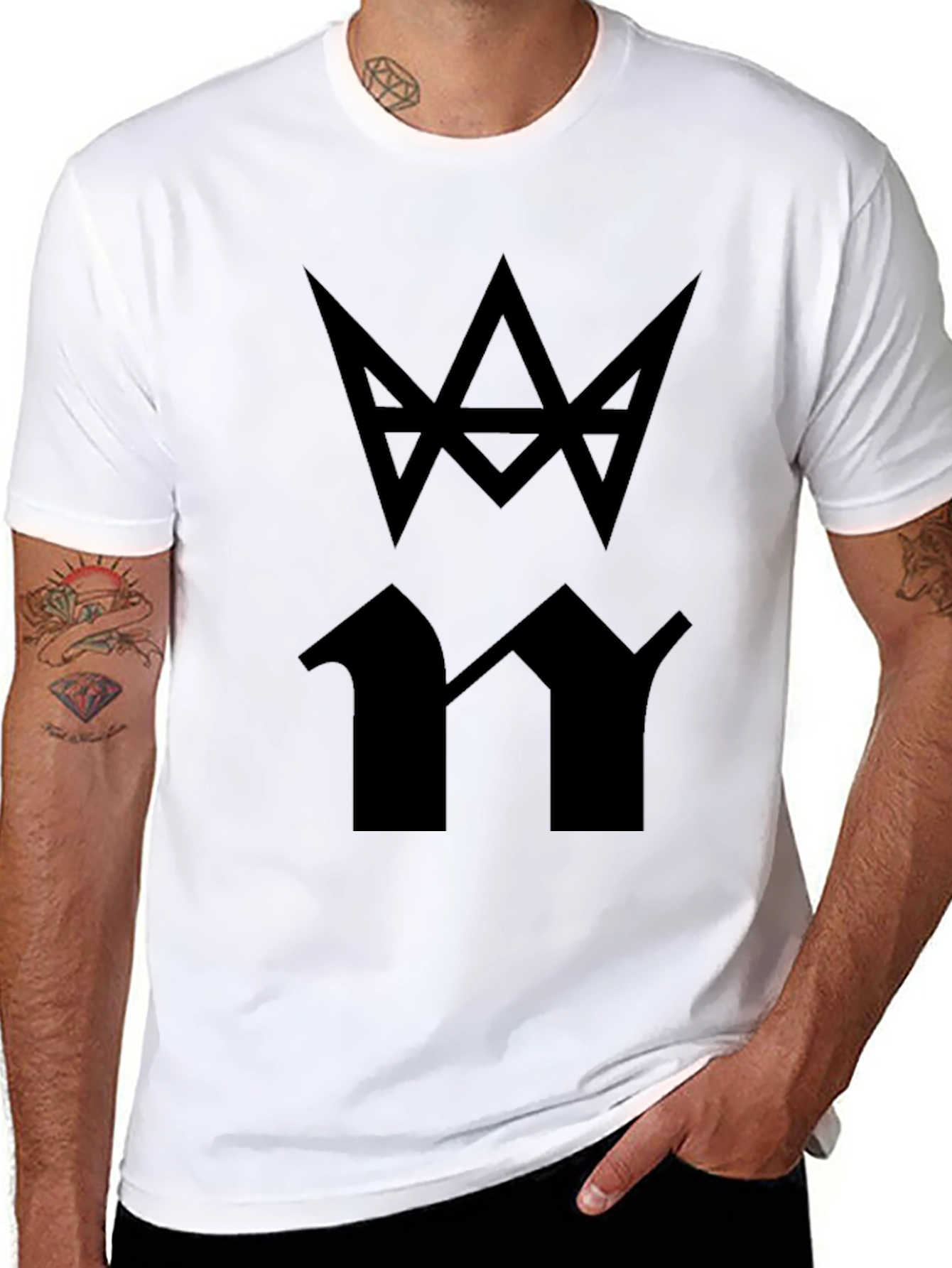Black T-Shirt with Abstract Graphic