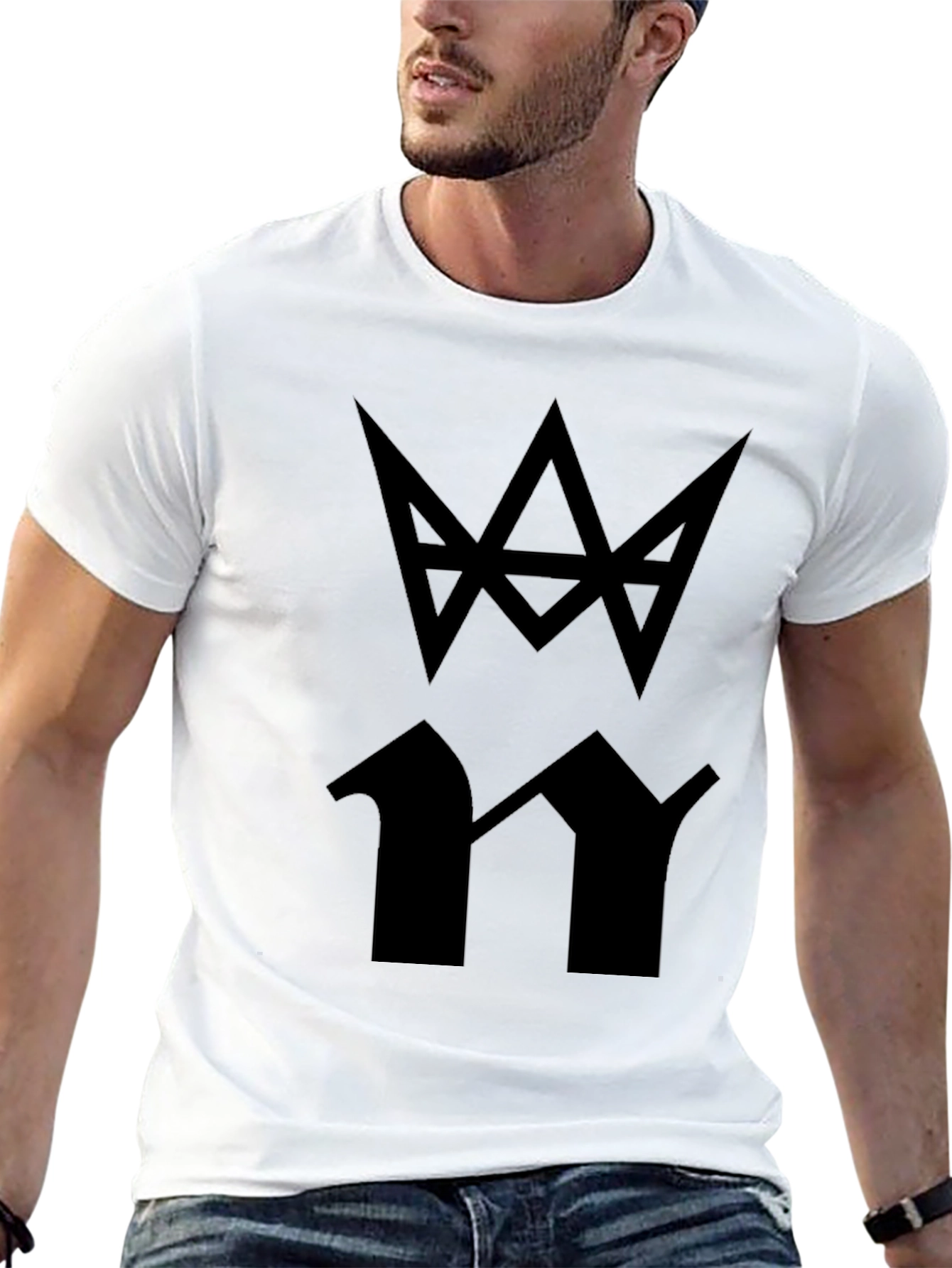 Black T-Shirt with Abstract Graphic