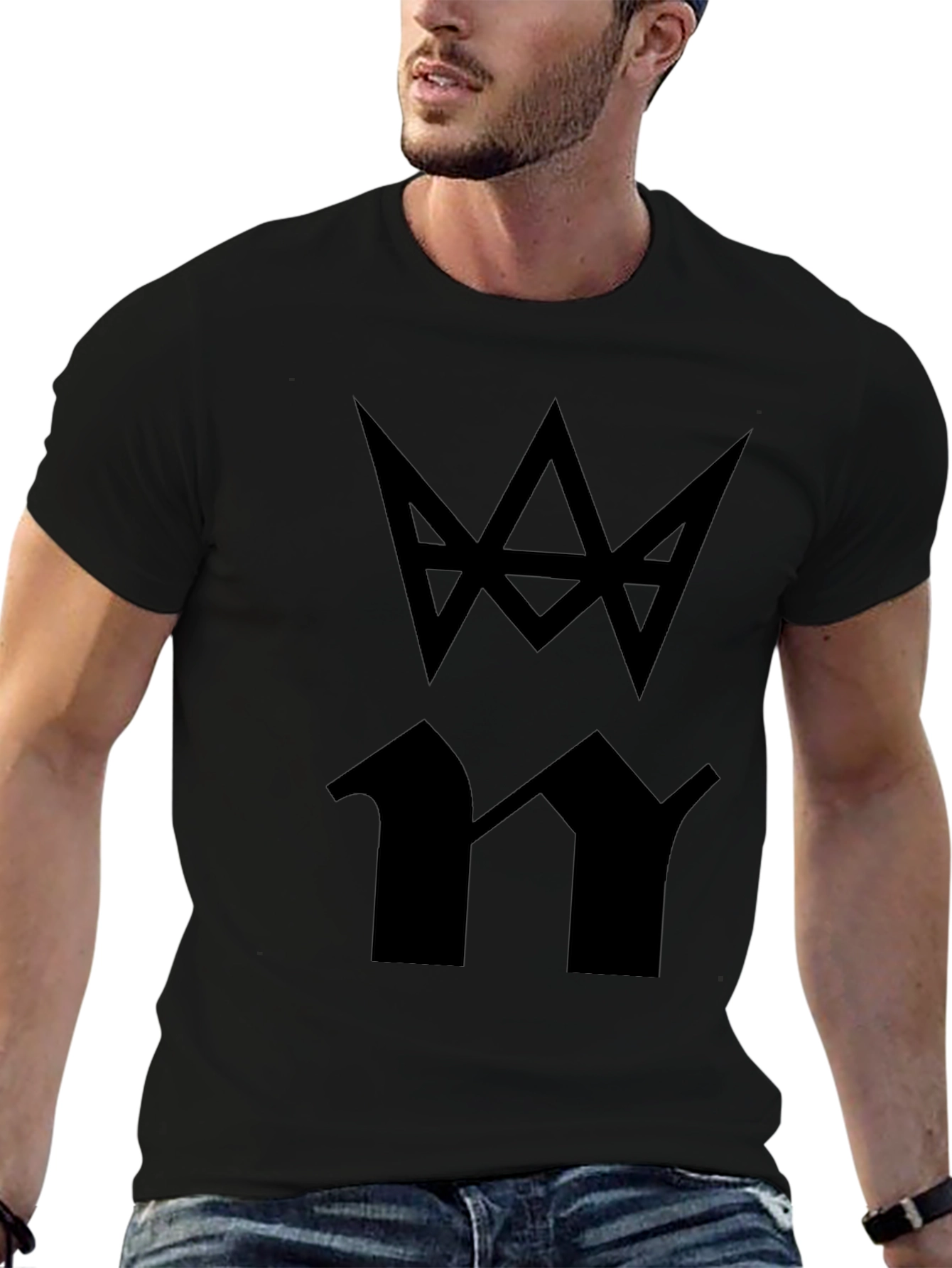 Black T-Shirt with Abstract Graphic
