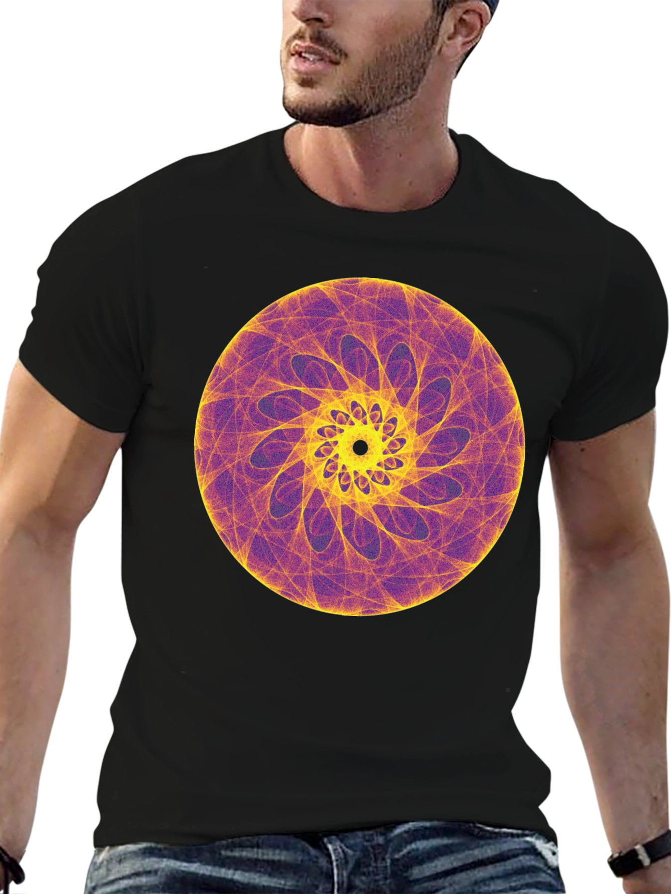 Geometric Swirl Graphic Tee