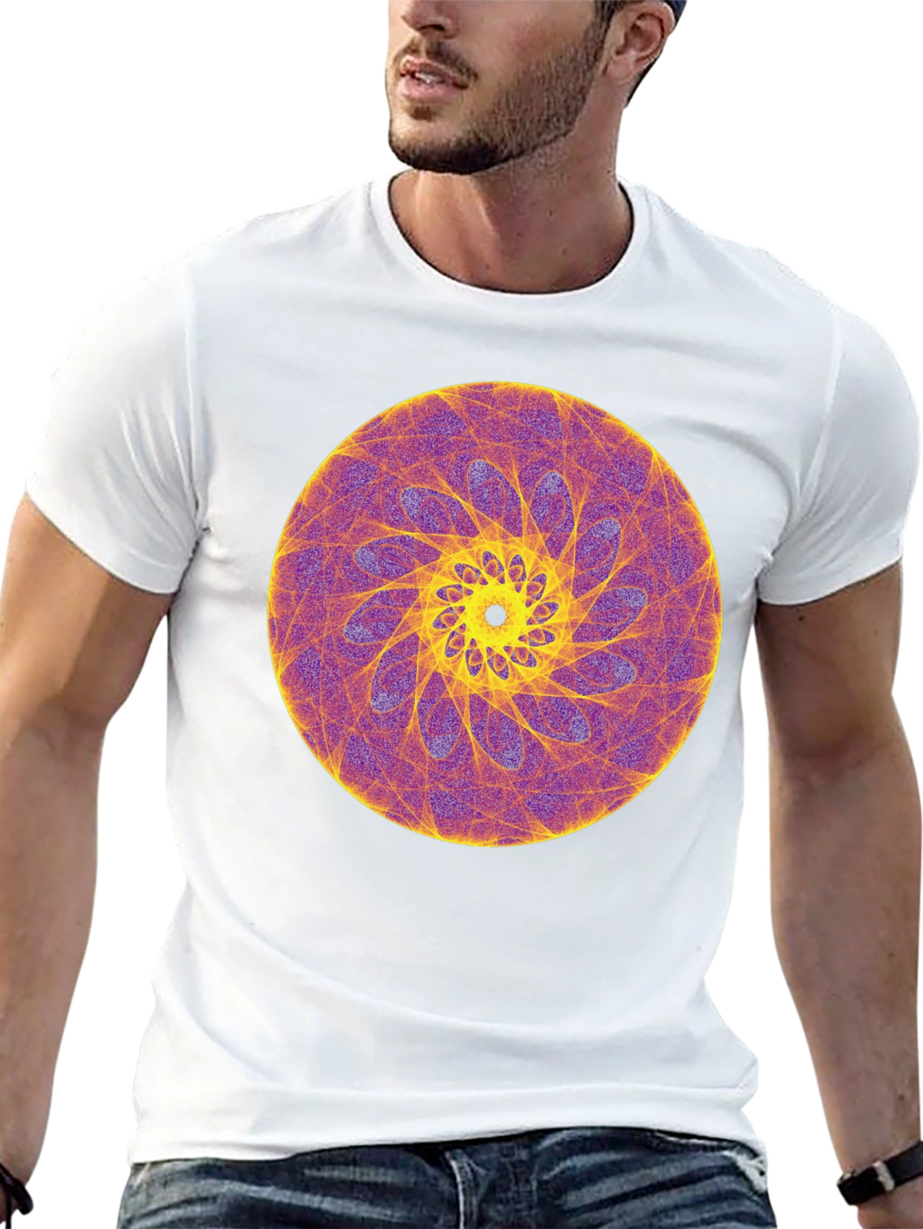 Geometric Swirl Graphic Tee