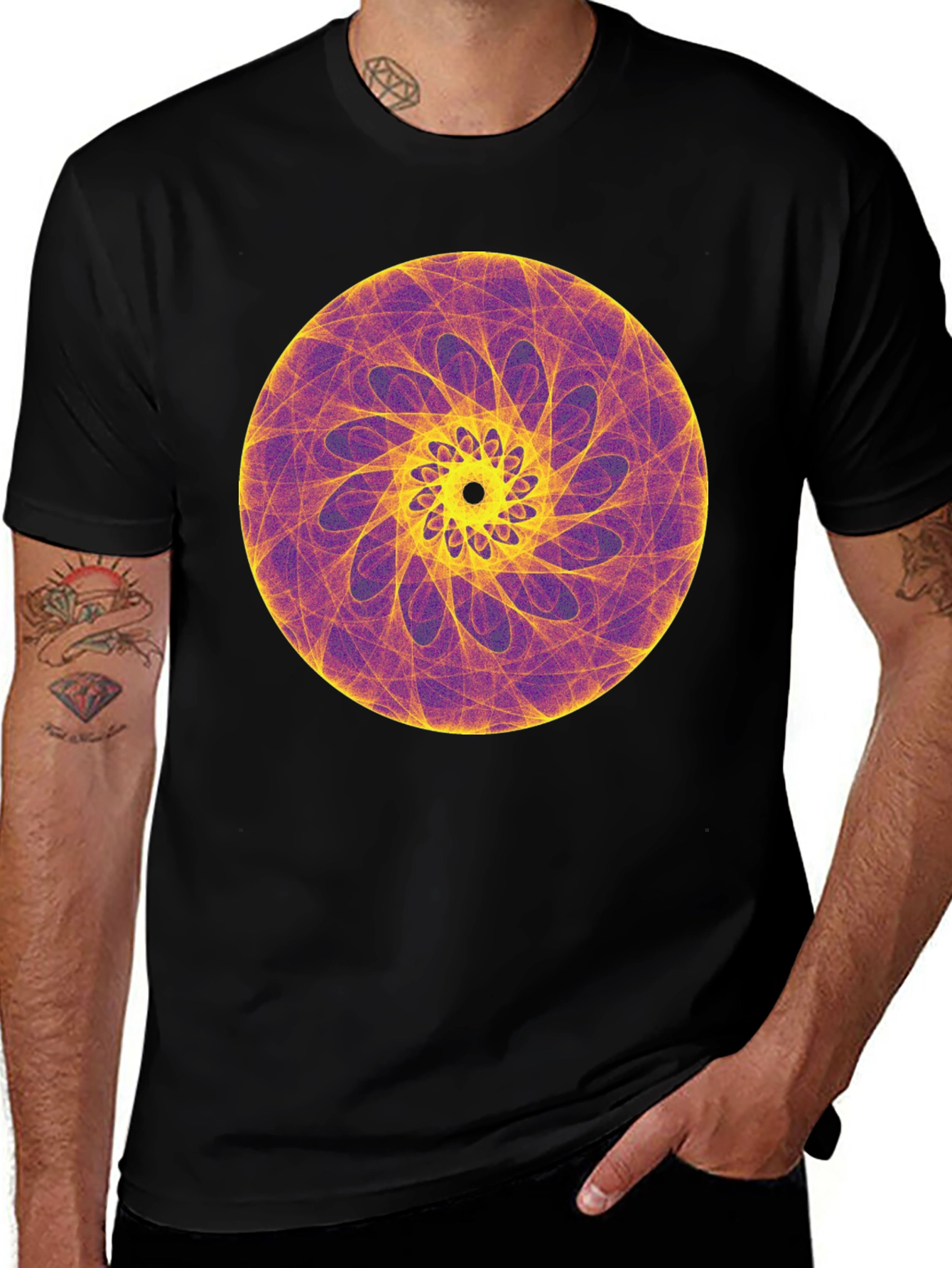 Geometric Swirl Graphic Tee
