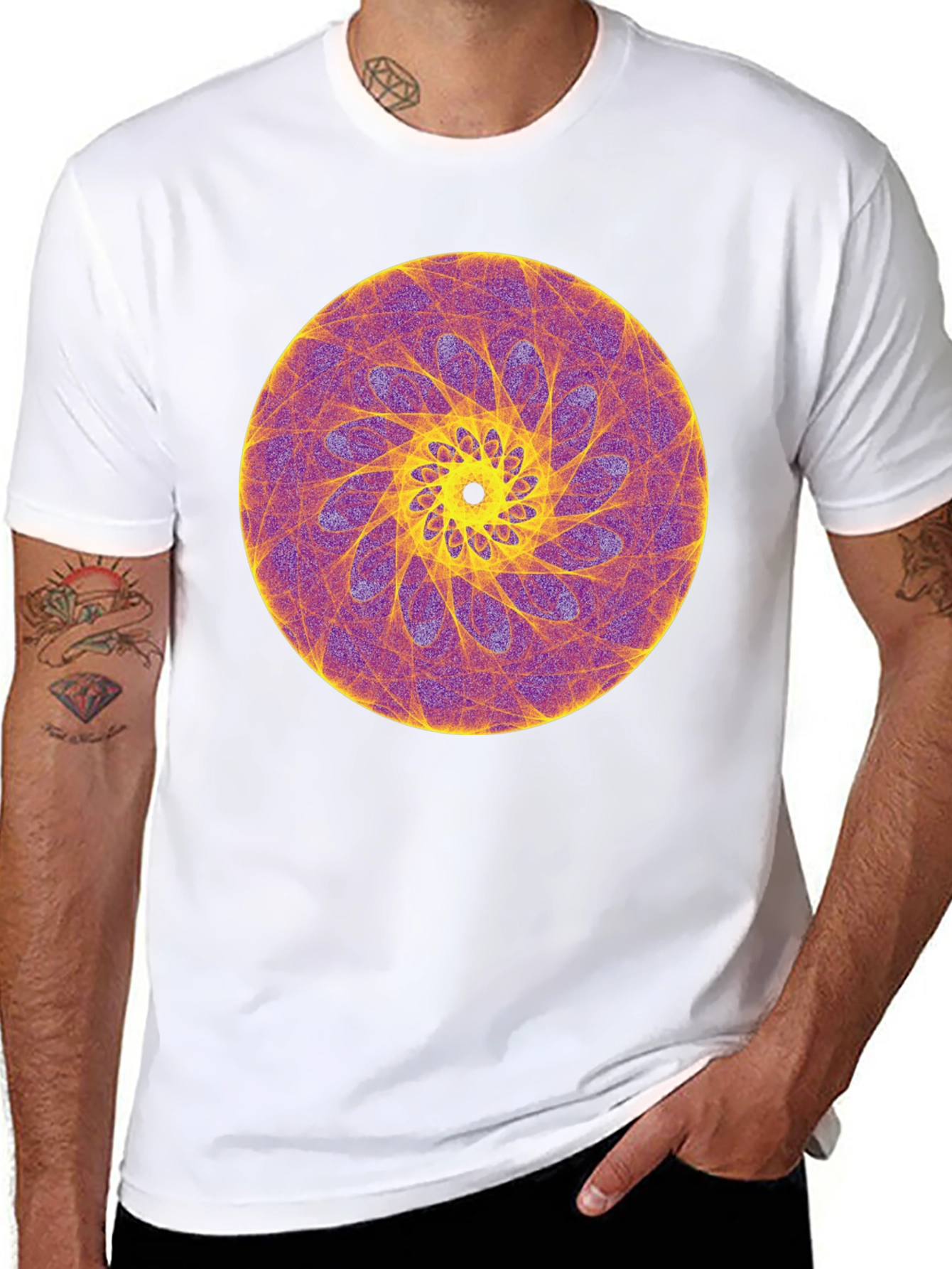 Geometric Swirl Graphic Tee