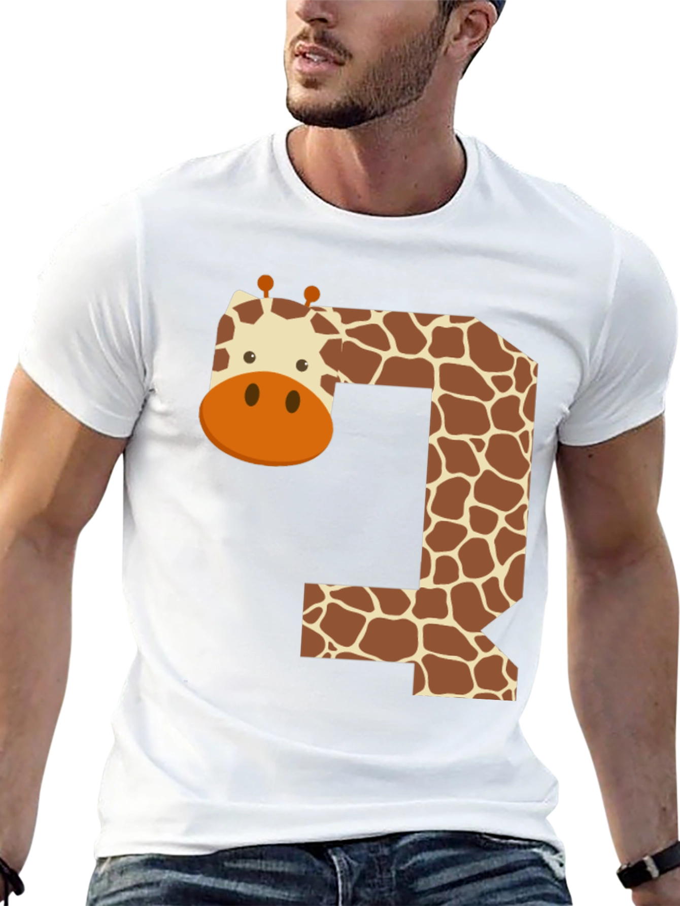 Giraffe Number 3 Black T-Shirt