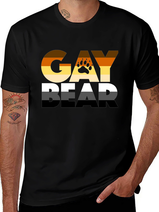 Gay Bear Pride T-Shirt - Black LGBT Bear Flag Tee