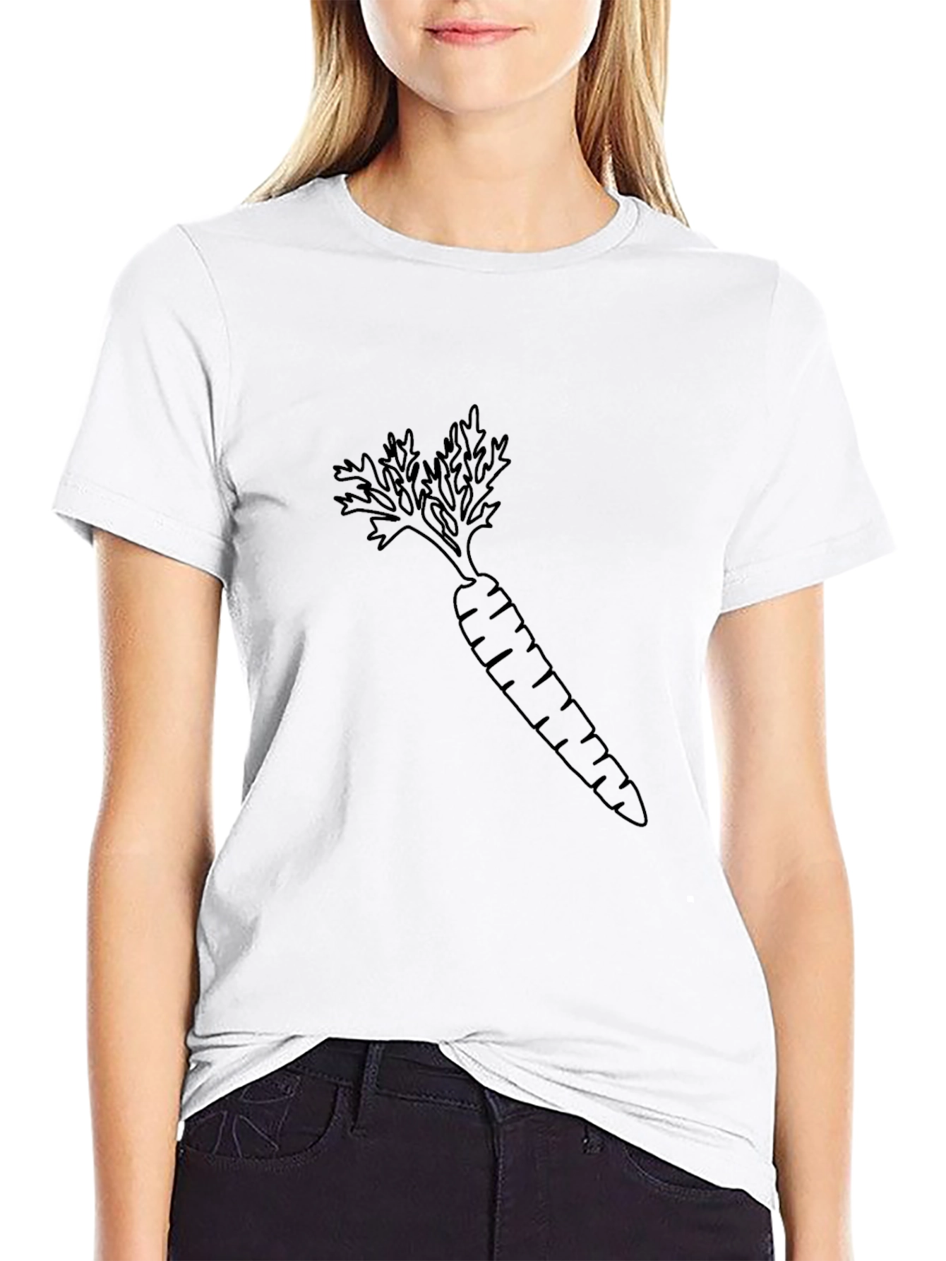 Carrot Graphic Tee - Black Casual T-Shirt