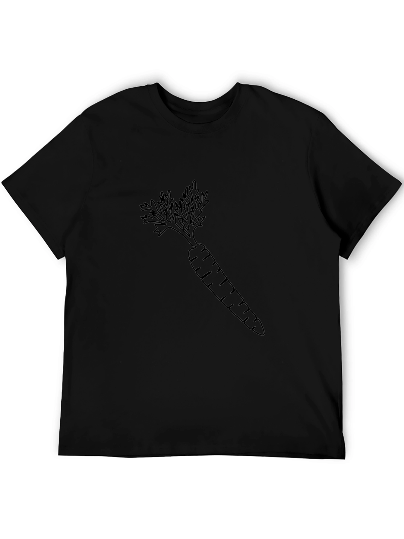 Carrot Graphic Tee - Black Casual T-Shirt