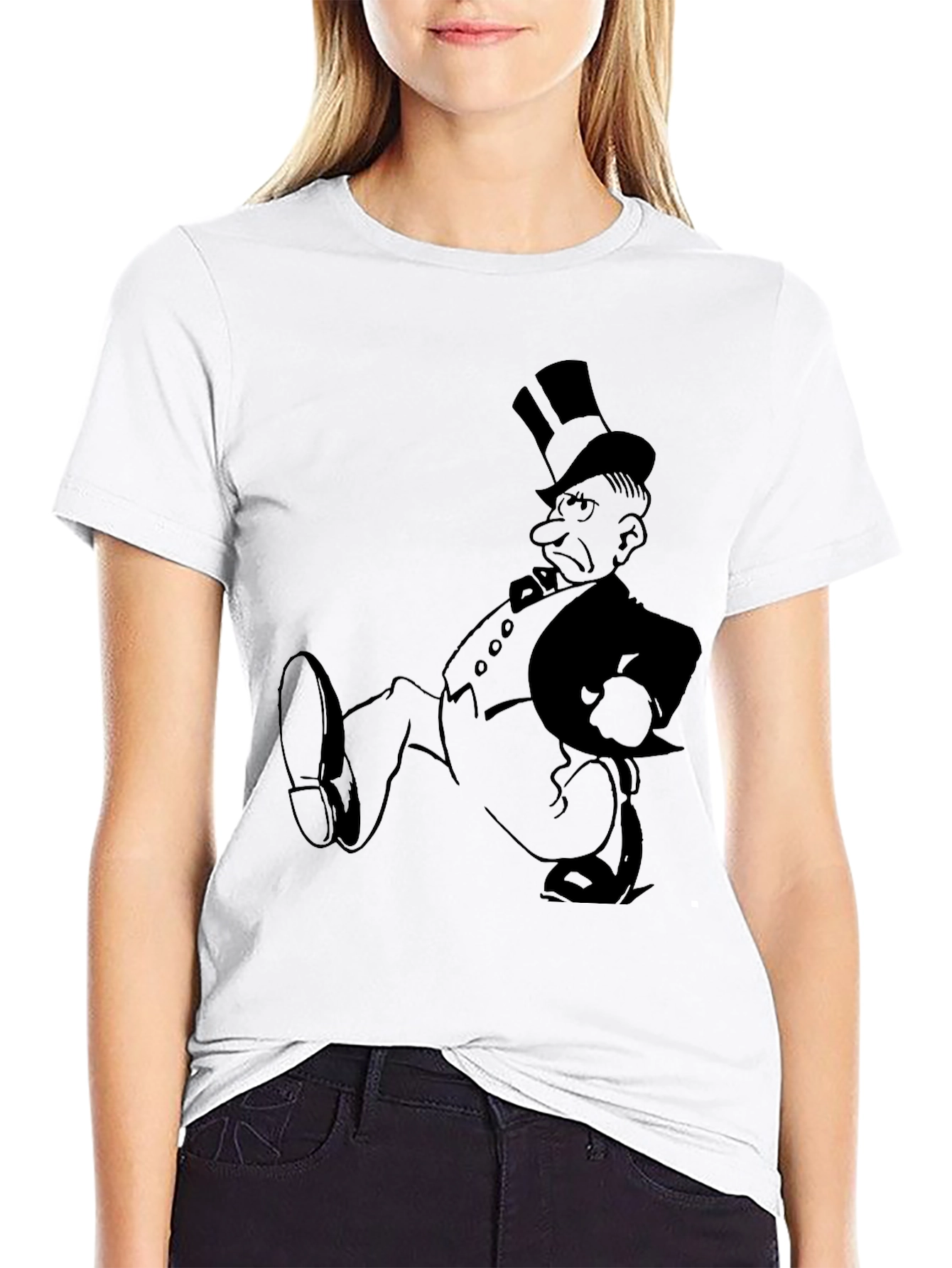 Grumpy Cartoon Character Graphic T-Shirt
