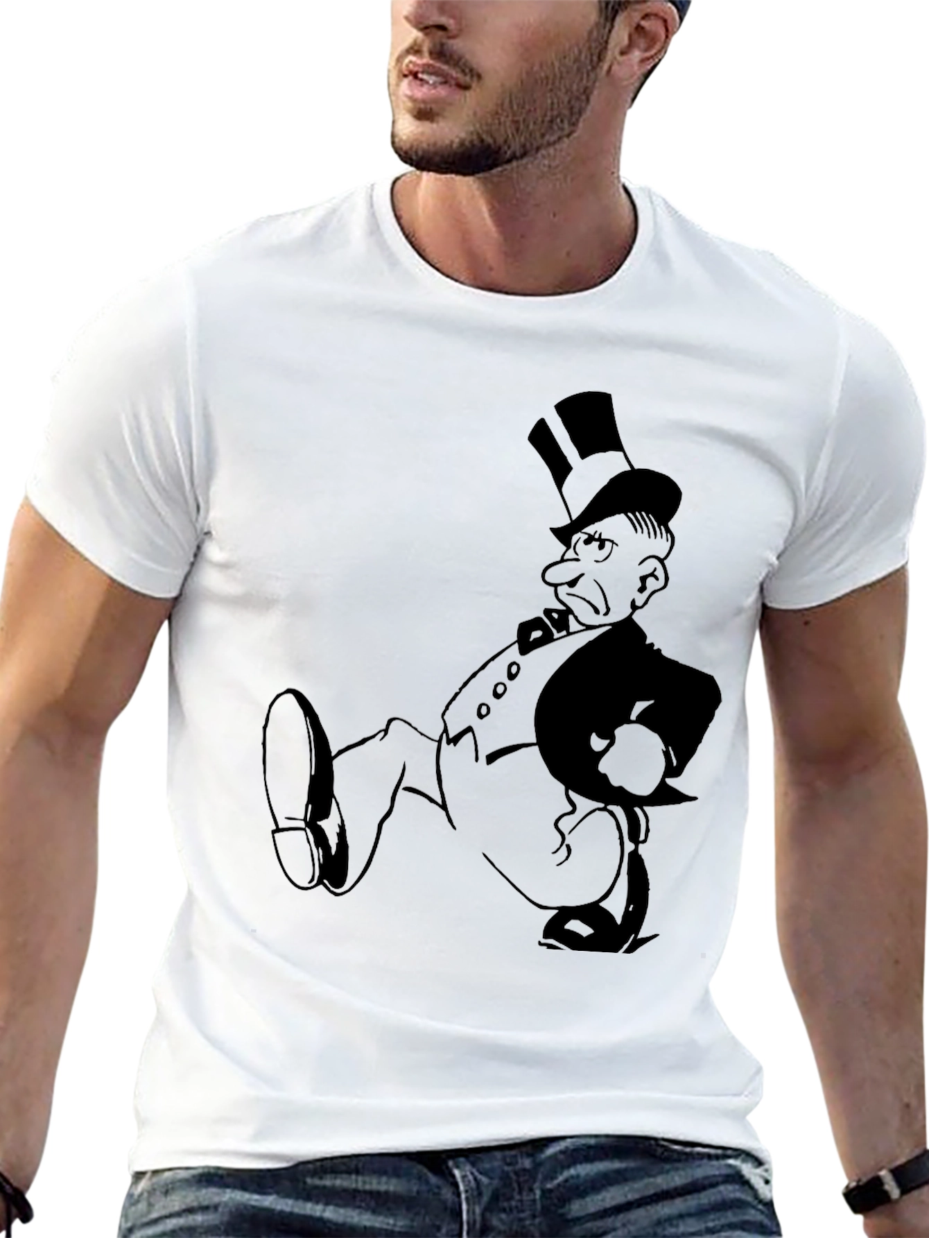 Grumpy Cartoon Character Graphic T-Shirt