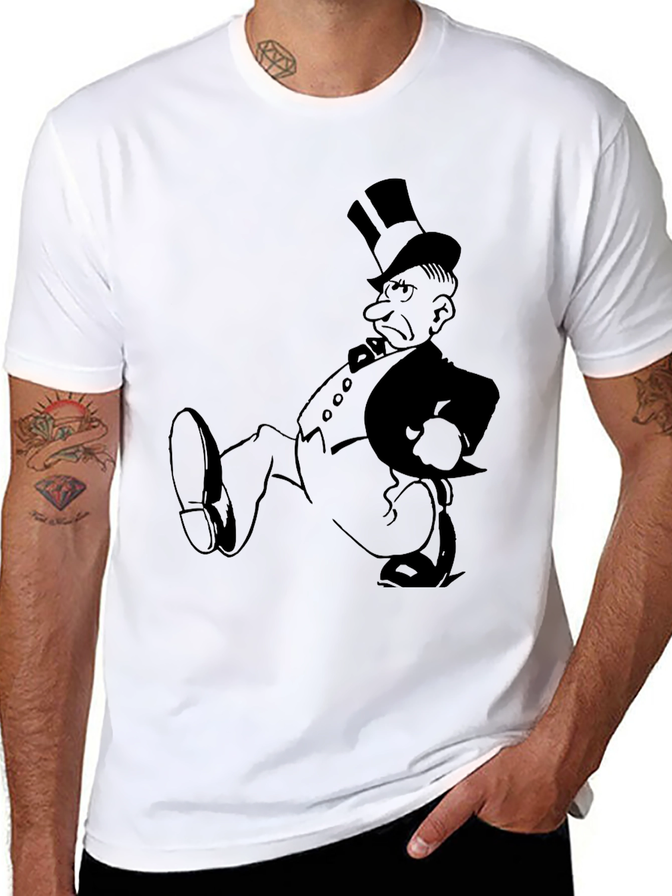 Grumpy Cartoon Character Graphic T-Shirt
