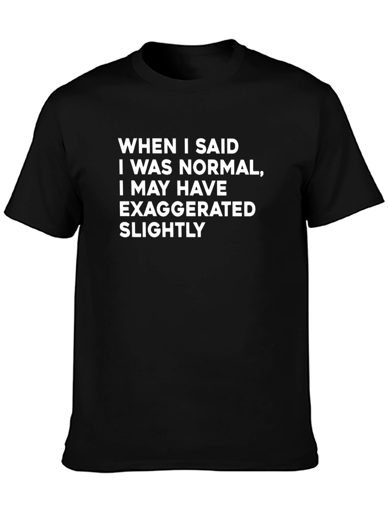 Funny Exaggerated Slightly T-Shirt - Black
