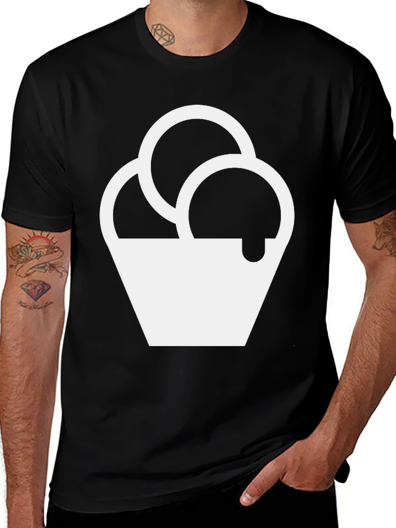 Ice Cream Graphic T-Shirt - Black