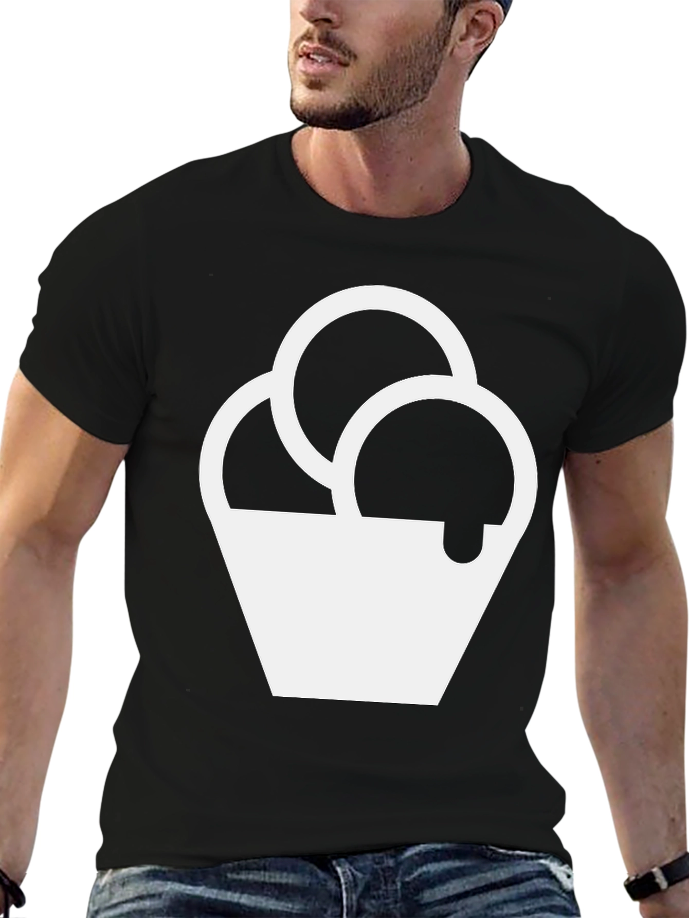 Ice Cream Graphic T-Shirt - Black