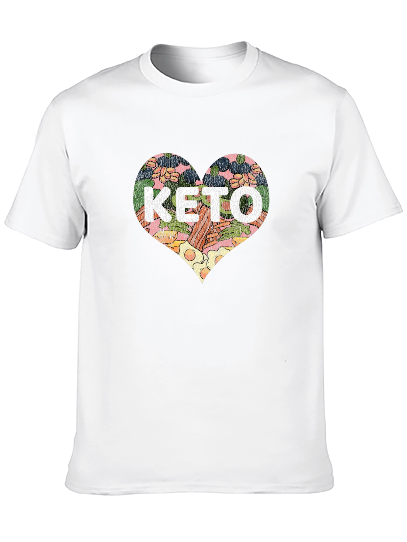 Keto Diet Heart Graphic Tee - Black Cotton T-Shirt