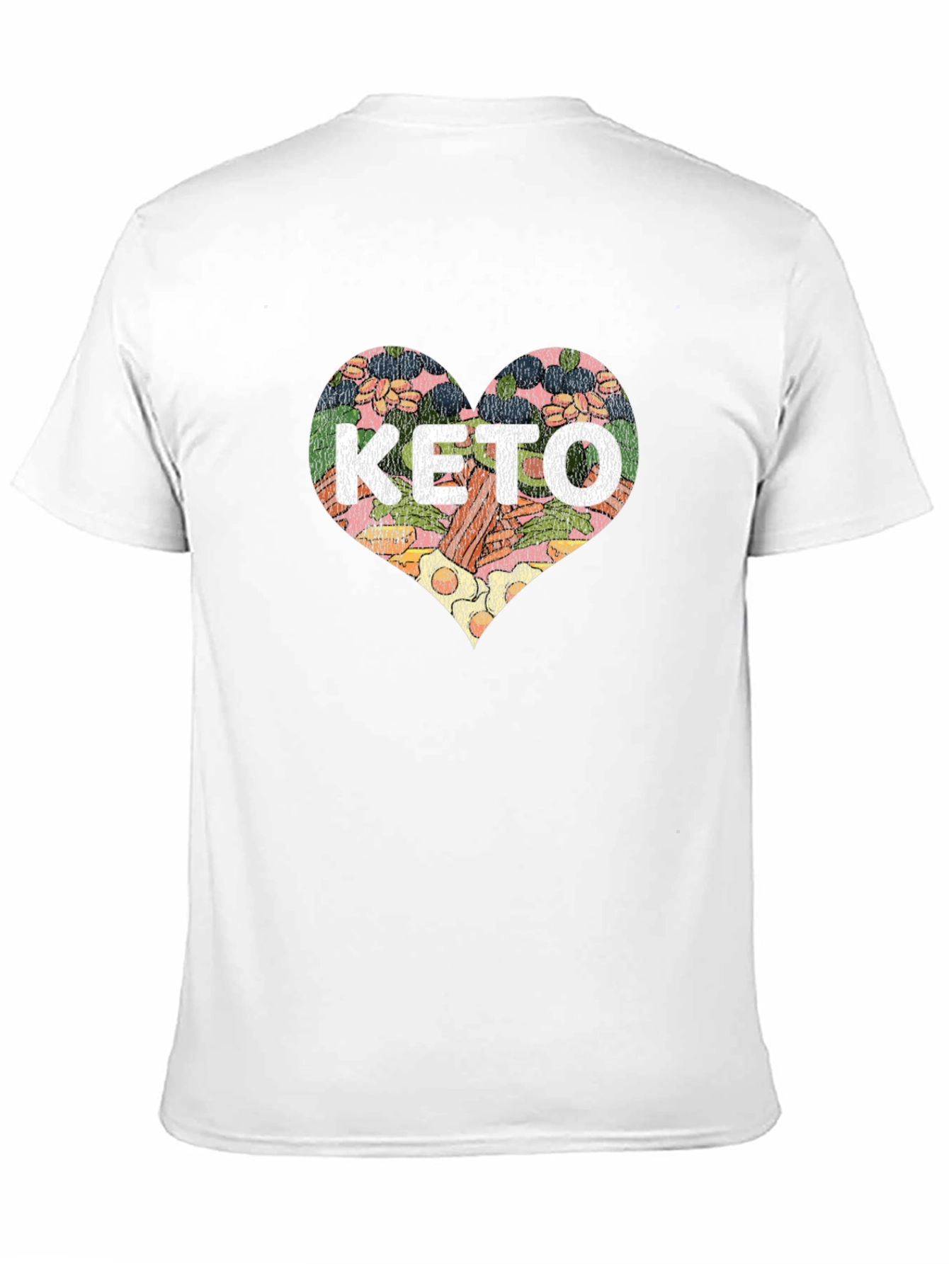 Keto Diet Heart Graphic Tee - Black Cotton T-Shirt