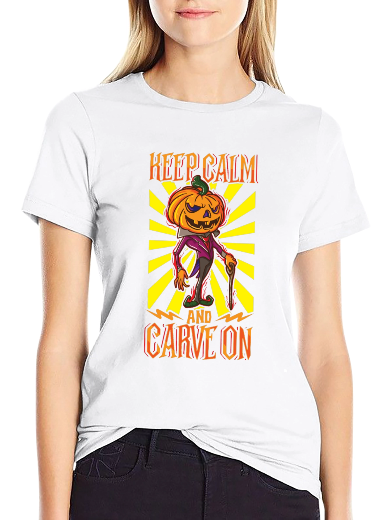 Keep Calm and Carve On Halloween T-Shirt