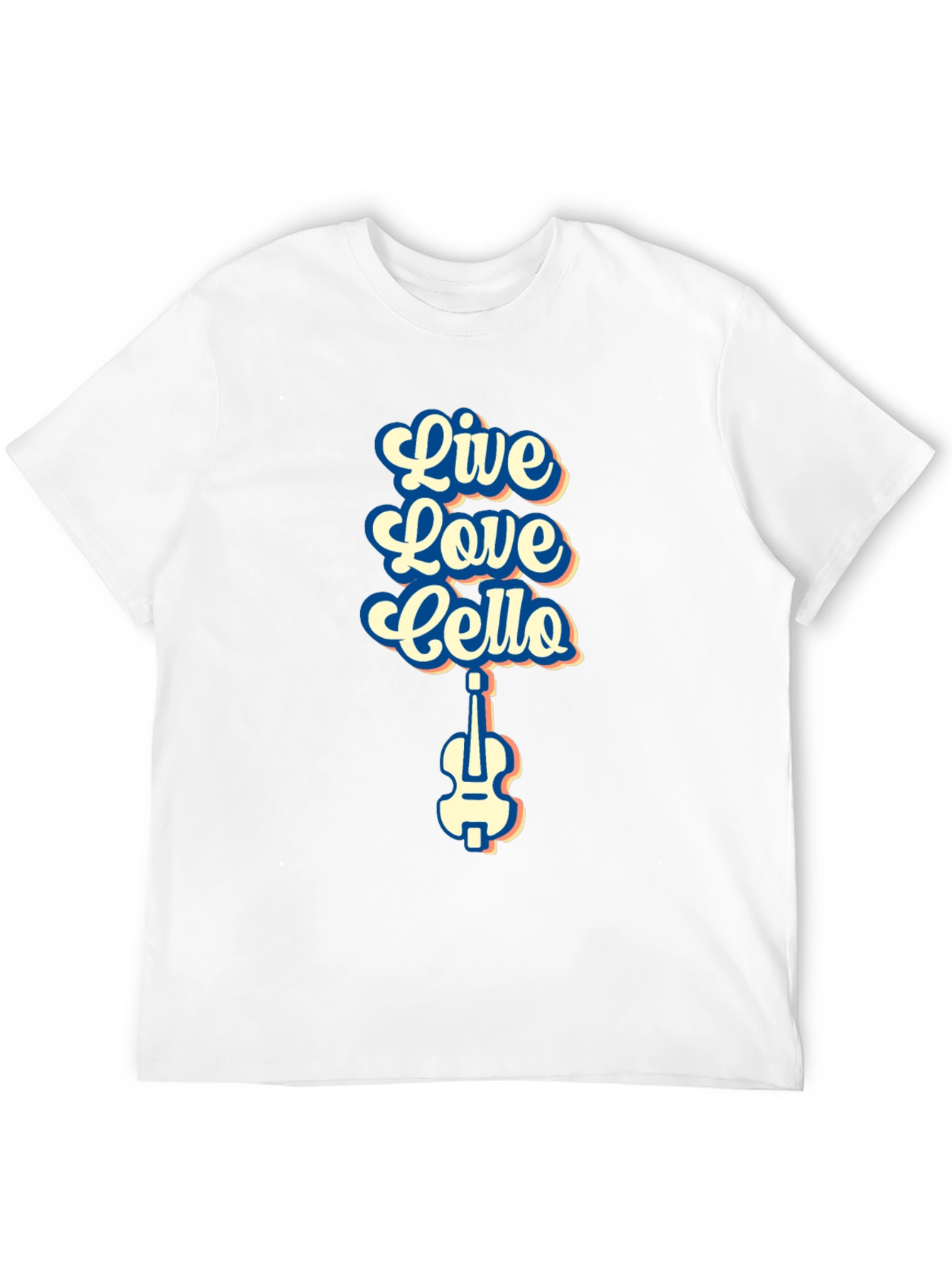 Live Love Cello Black Graphic T-Shirt