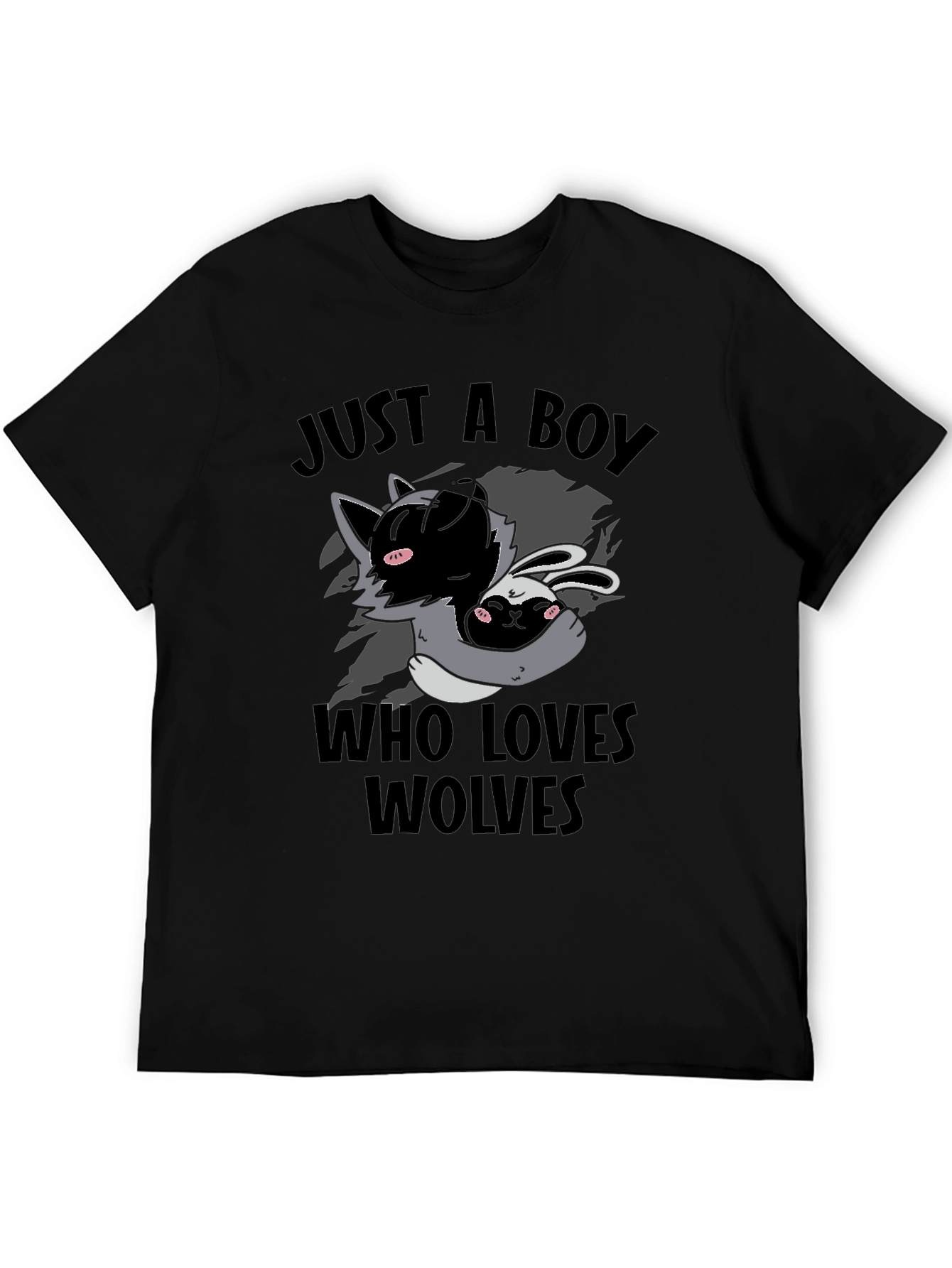 Boy Who Loves Wolves T-Shirt Cute Animal Graphic Tee