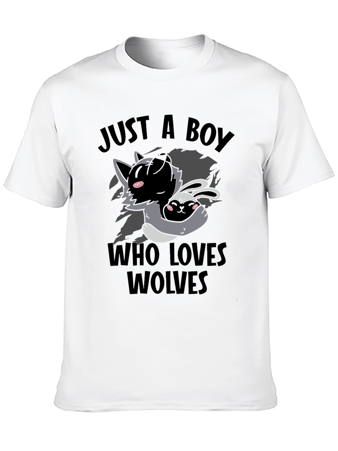 Boy Who Loves Wolves T-Shirt Cute Animal Graphic Tee