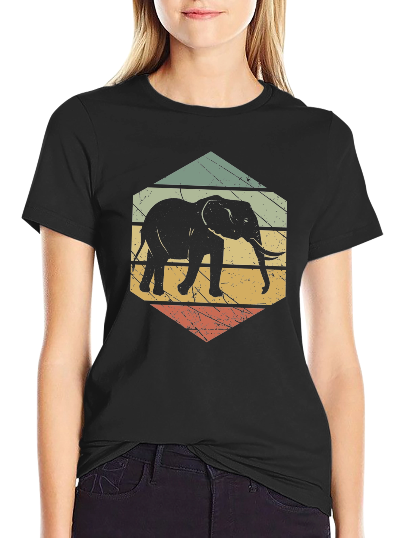 Retro Elephant Graphic T-Shirt