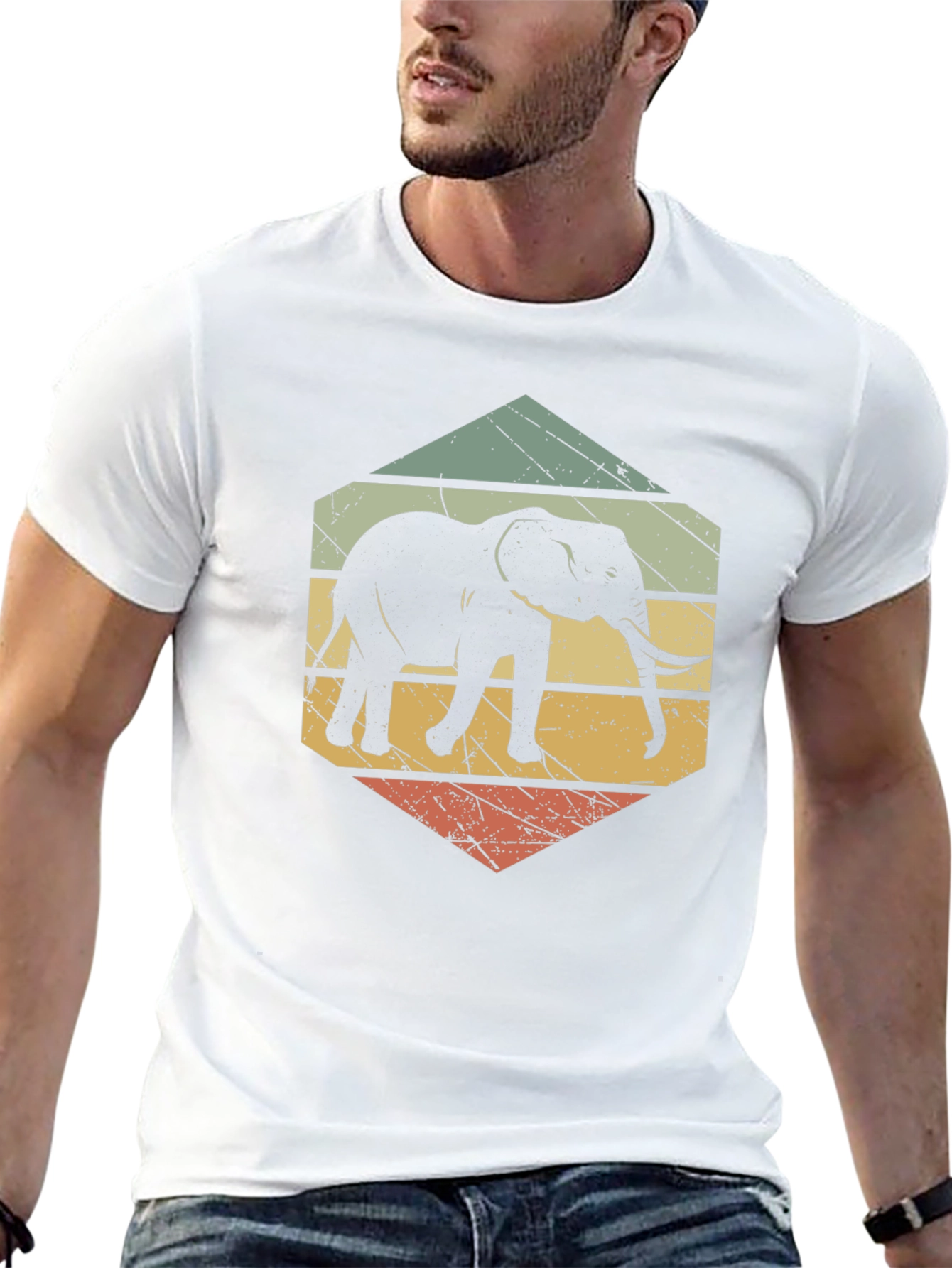 Retro Elephant Graphic T-Shirt