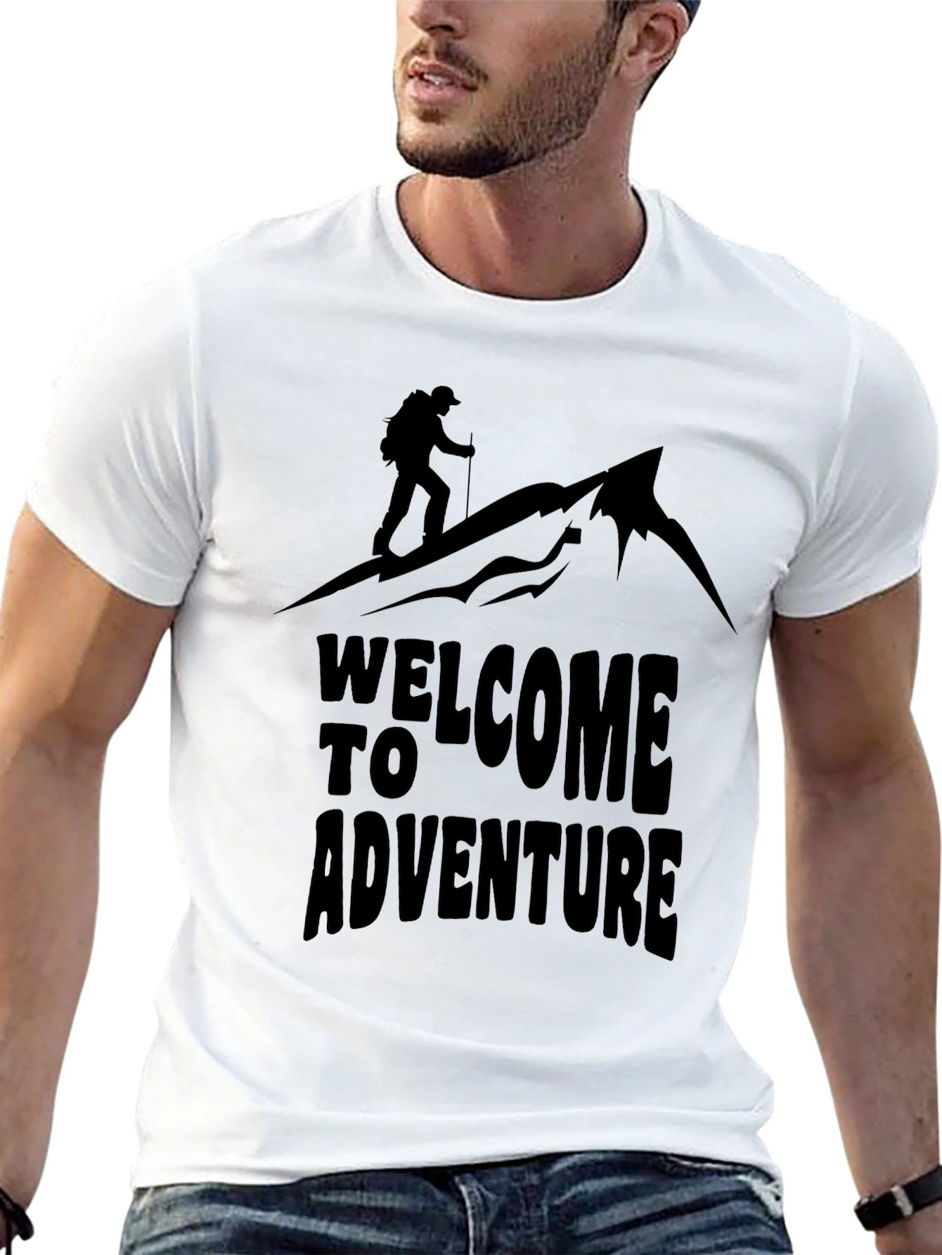 Welcome to Adventure Graphic T-Shirt - Black