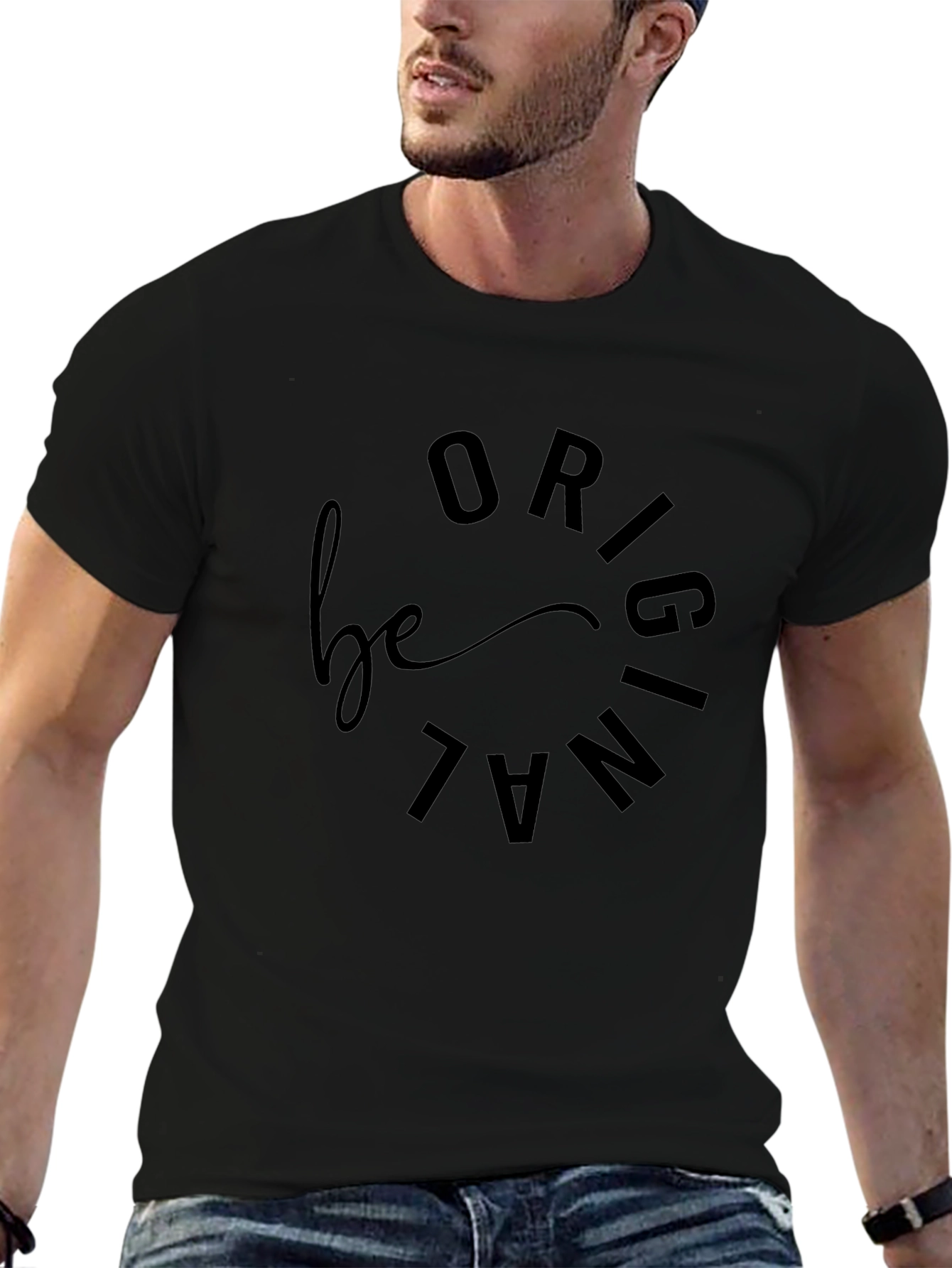 Be Original Black Graphic Tee