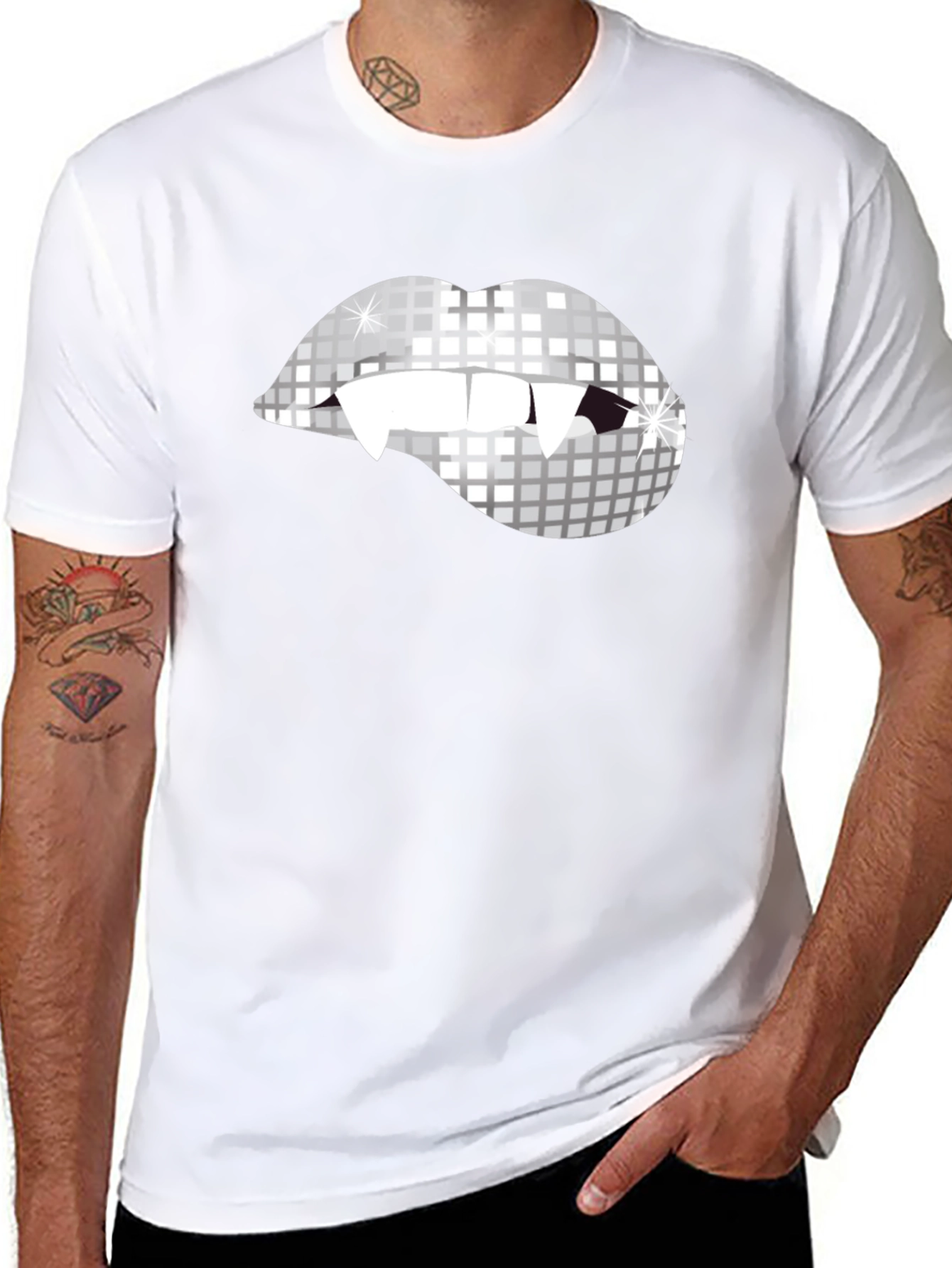 Vampire Disco Lips Graphic Tee - Halloween Party Ready!