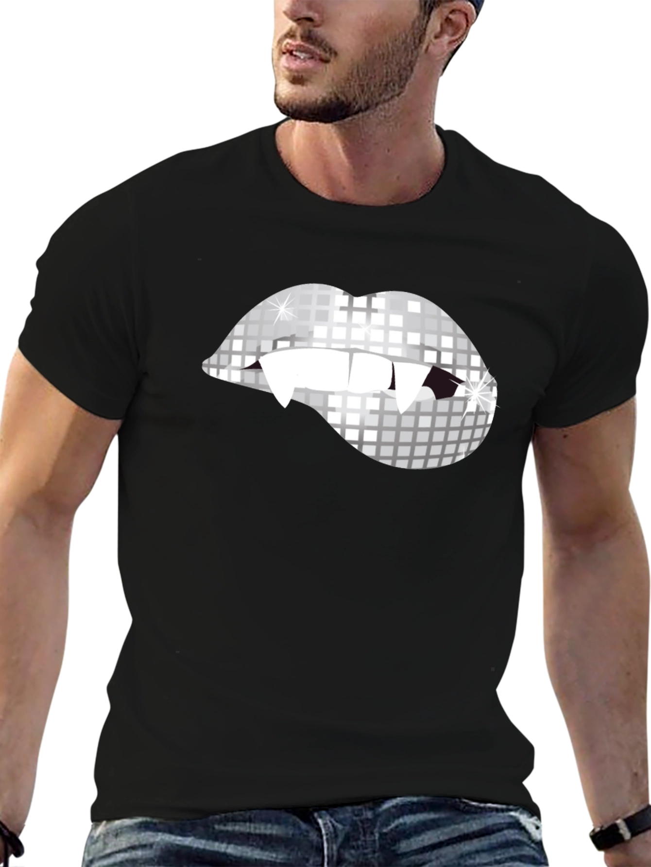 Vampire Disco Lips Graphic Tee - Halloween Party Ready!