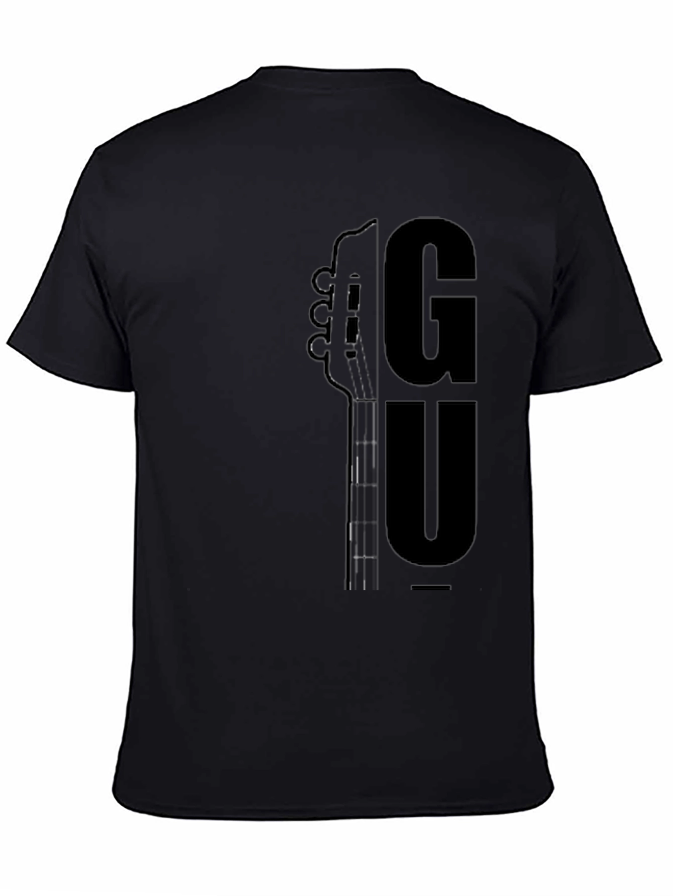Guitar Graphic Print T-Shirt - Black