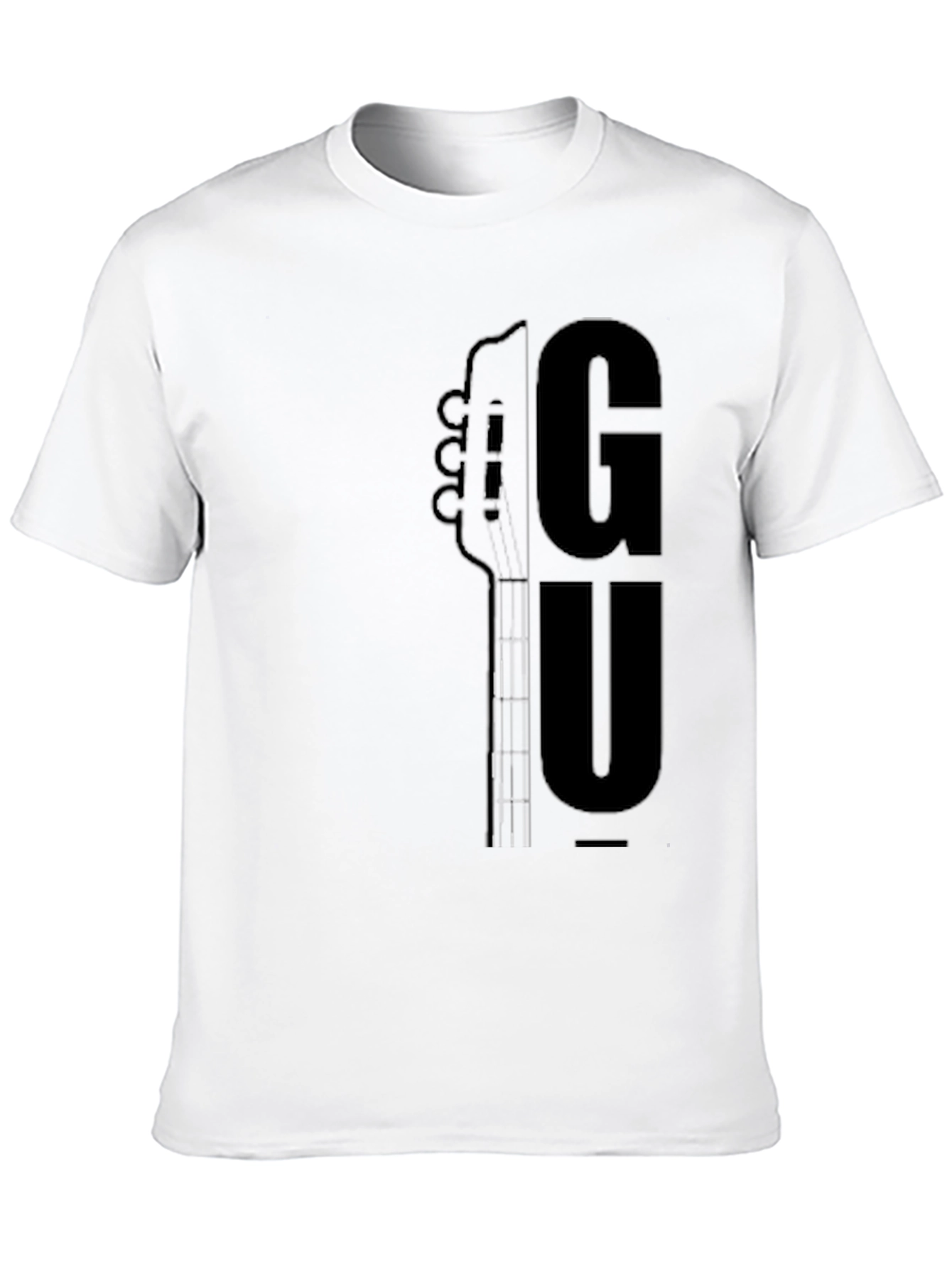 Guitar Graphic Print T-Shirt - Black