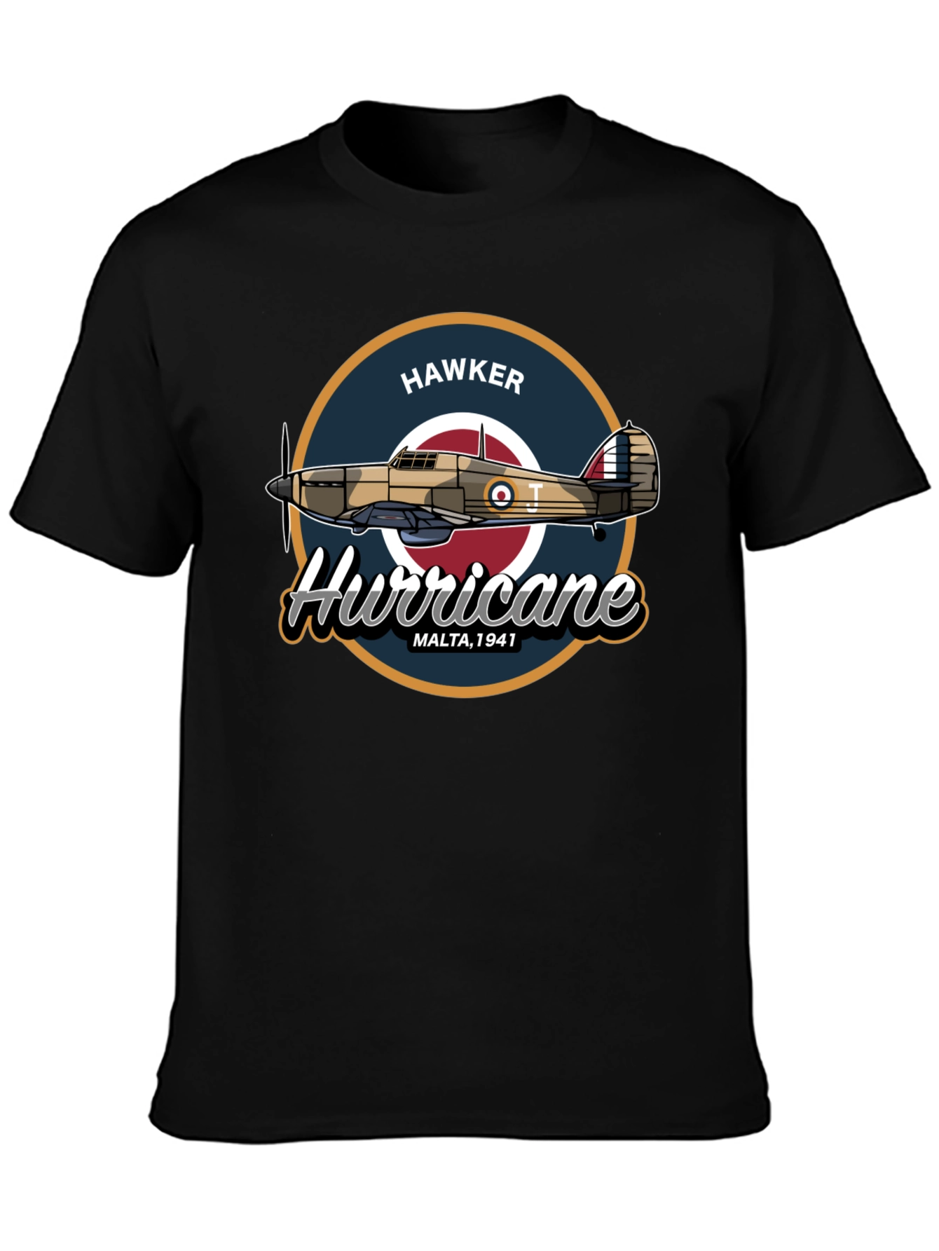 Hawker Hurricane Malta 1941 Black T-Shirt