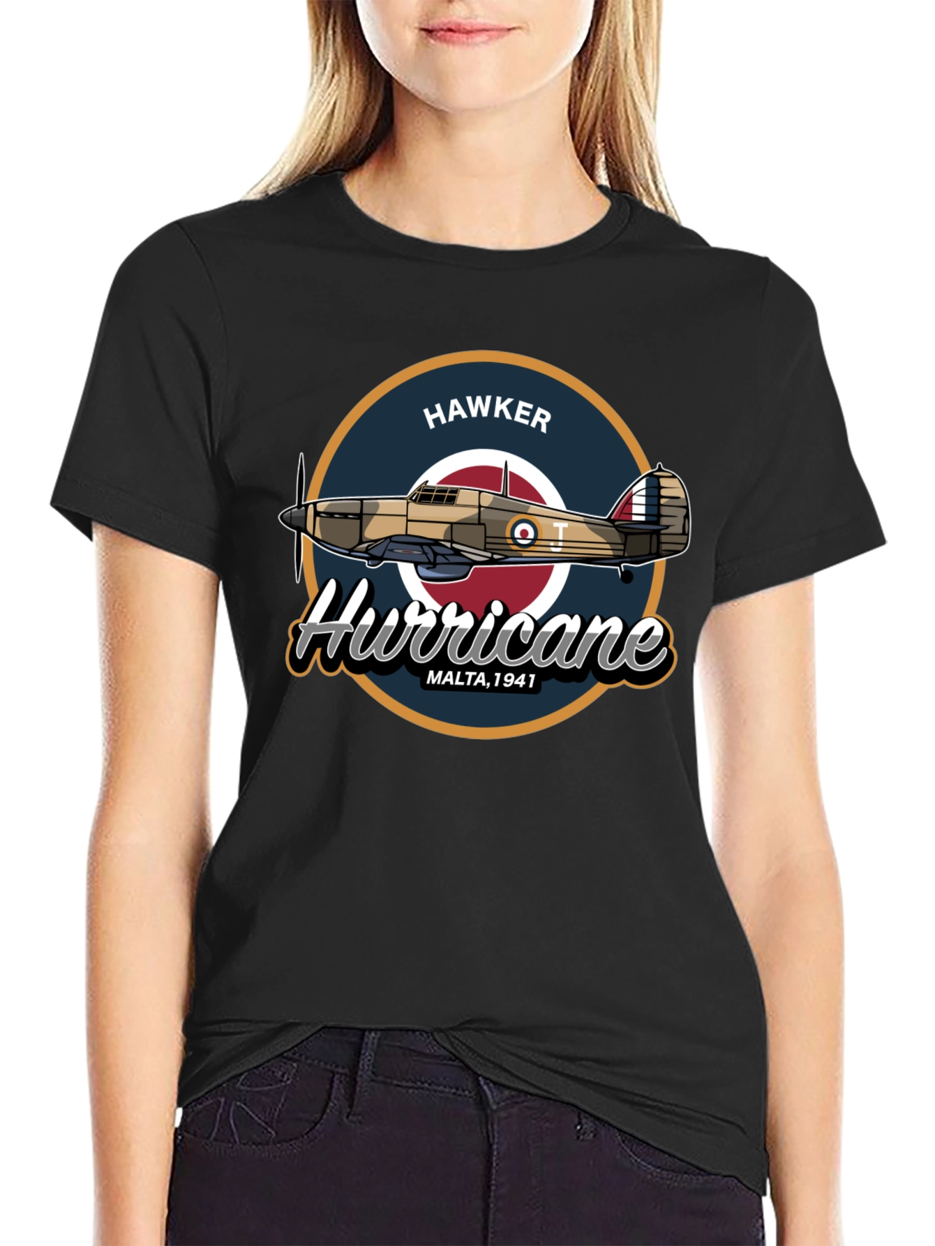 Hawker Hurricane Malta 1941 Black T-Shirt