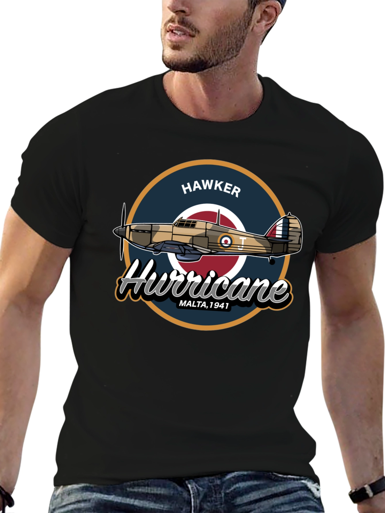 Hawker Hurricane Malta 1941 Black T-Shirt