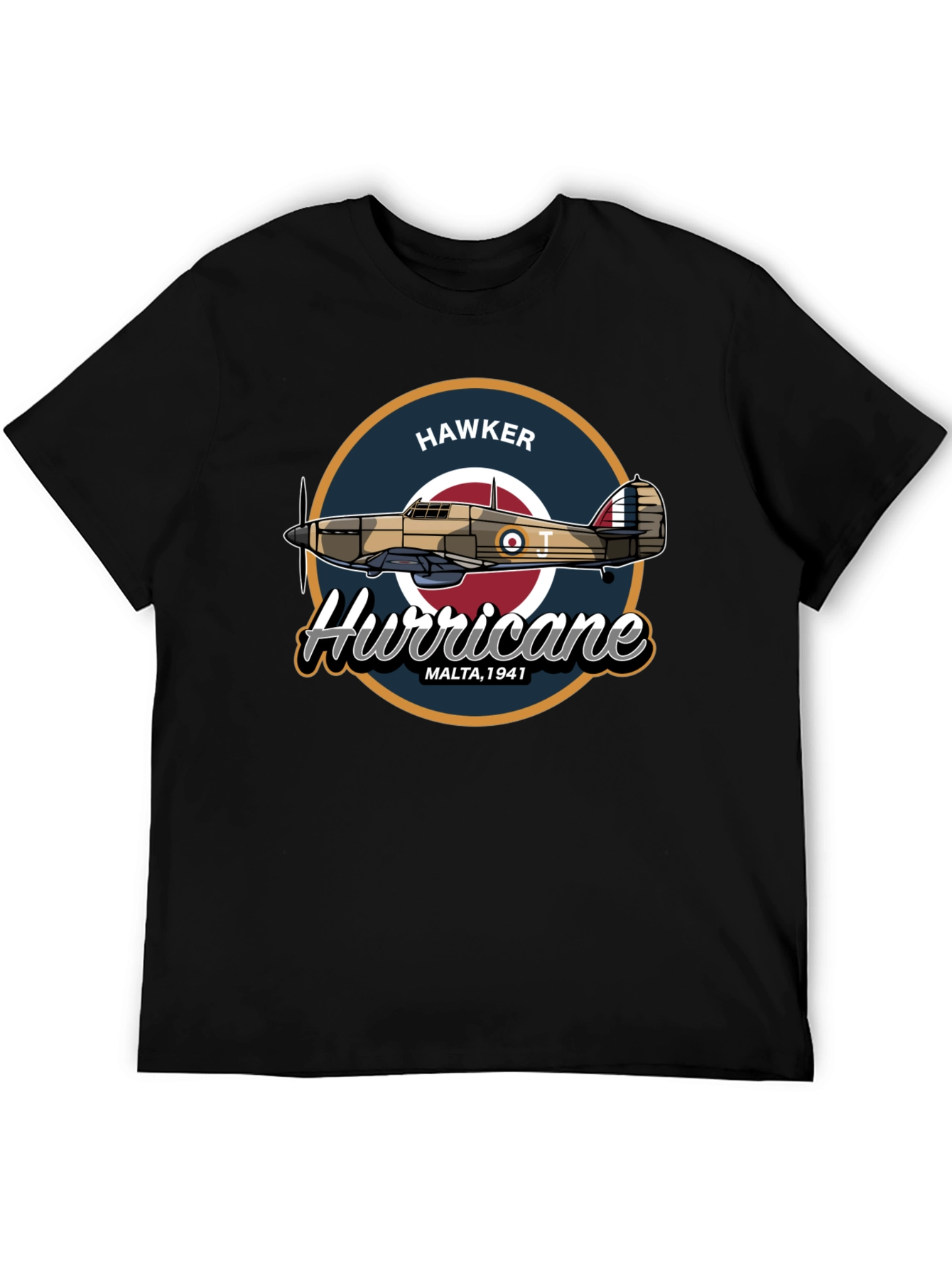 Hawker Hurricane Malta 1941 Black T-Shirt