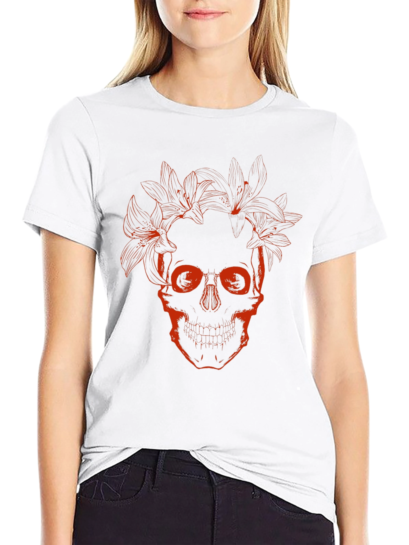 Skull & Lily Graphic Black T-Shirt